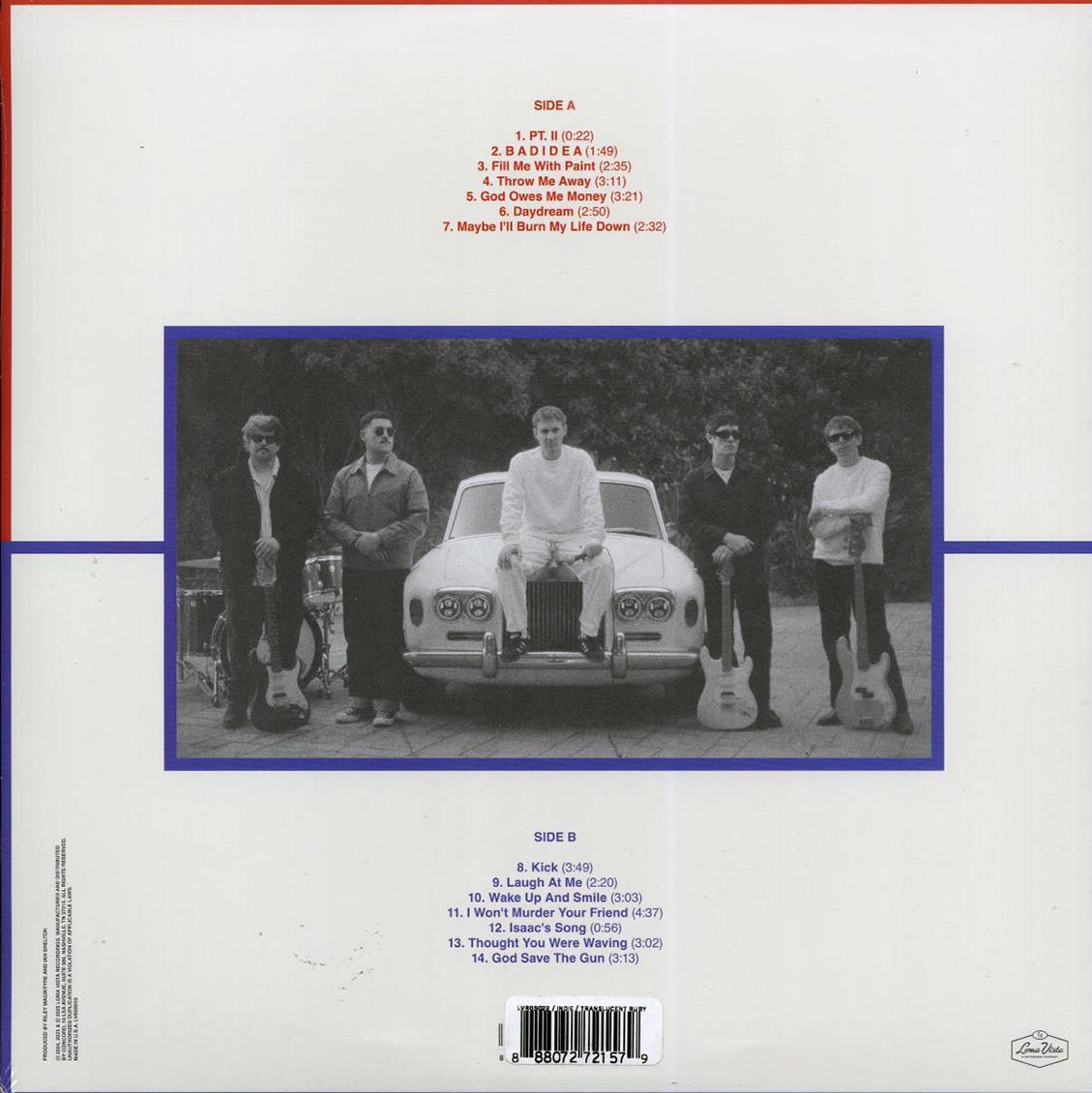 Militarie Gun - God Save The Gun (ltd. ed.) (translucent red vinyl) vinyl LP back cover