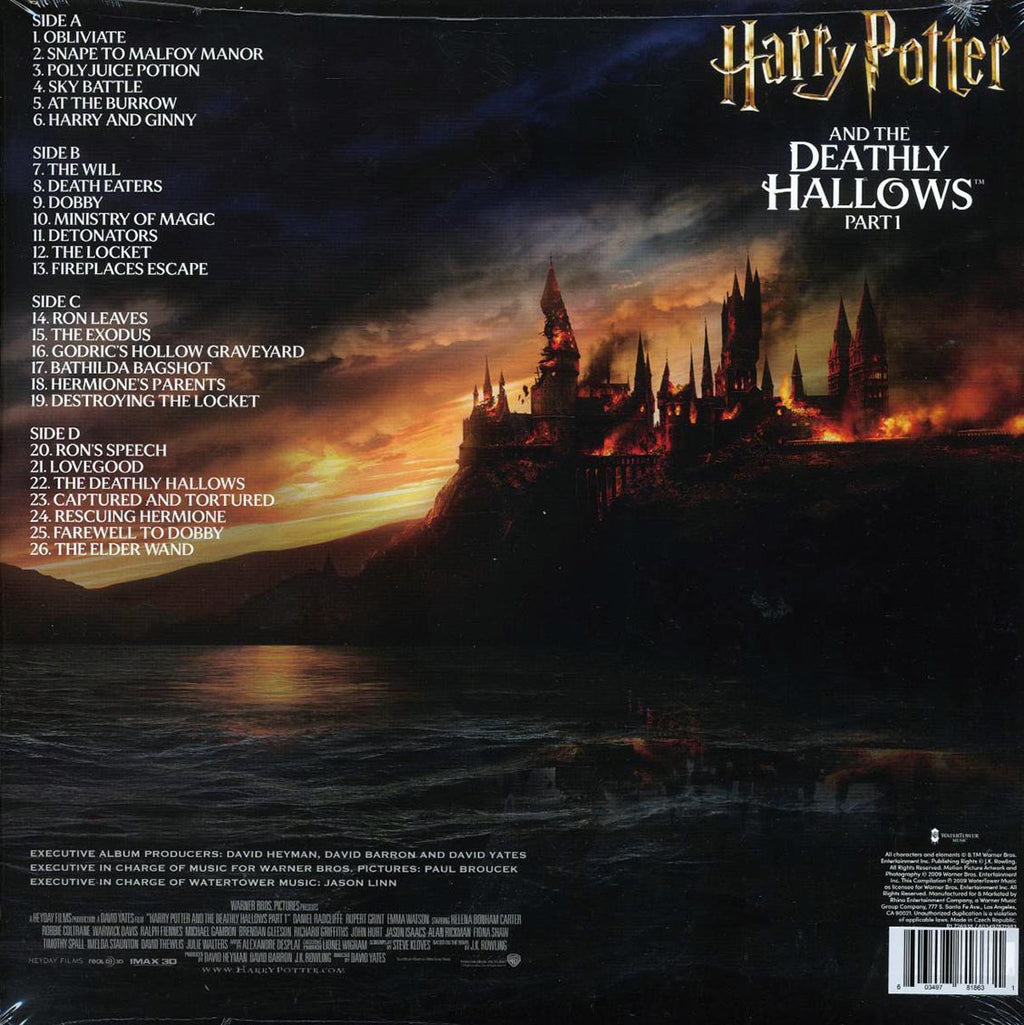 Alexandre Desplat - Harry Potter And The Deathly Hallows Part 1: Original Motion Picture Soundtrack (2xLP) (clear vinyl) vinyl LP back cover