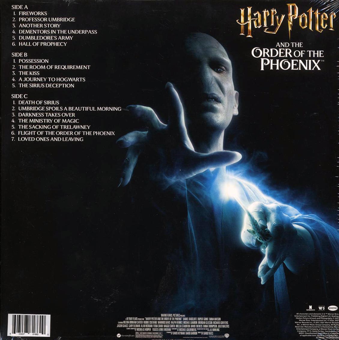 Nicholas Hooper - Harry Potter And The Order Of The Phoenix: Original Motion Picture Soundtrack (2xLP) (clear vinyl) vinyl LP back cover