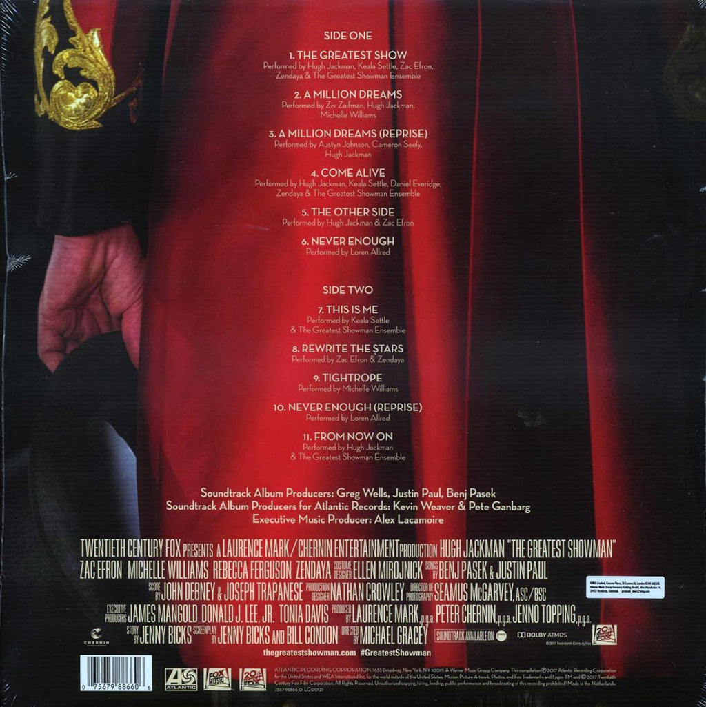 The Greatest Showman Cast, Benj Pasek & Justin Paul - The Greatest Showman: Original Motion Picture Soundtrack vinyl LP back cover