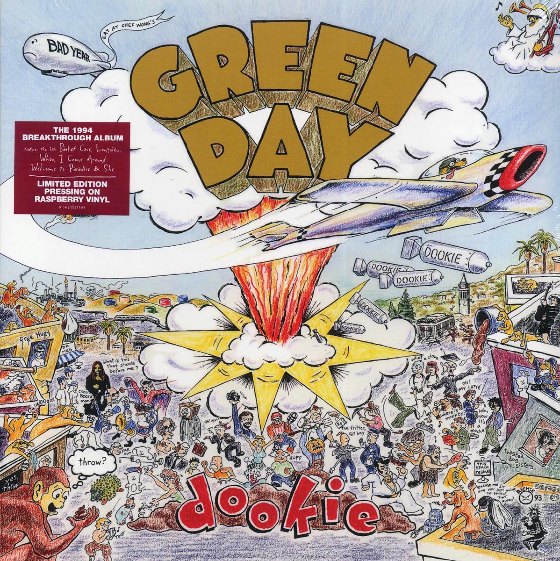 Green Day - Dookie (ltd. ed.) (raspberry vinyl) vinyl LP front cover