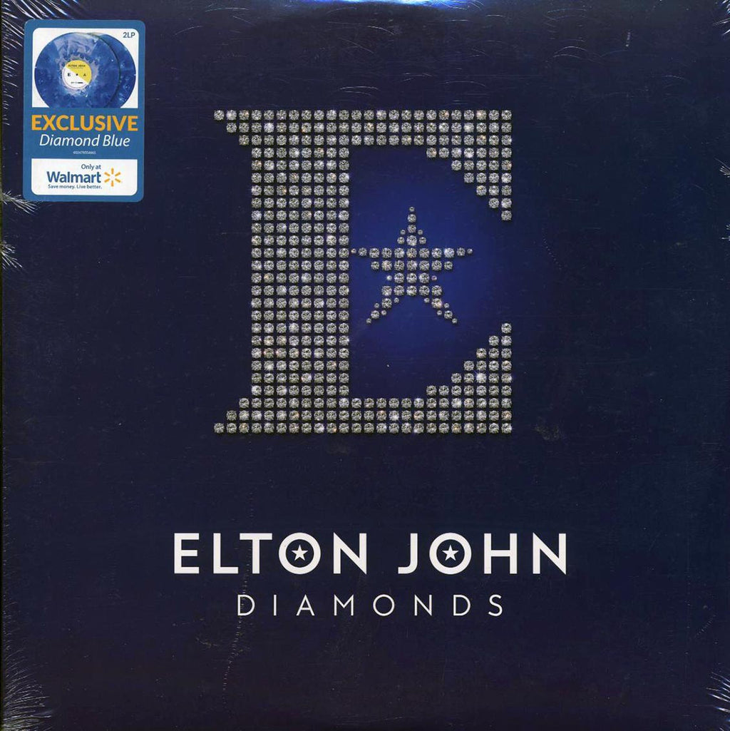 Elton John - Diamonds (ltd. ed.) (2xLP) (diamond blue vinyl) vinyl LP front cover