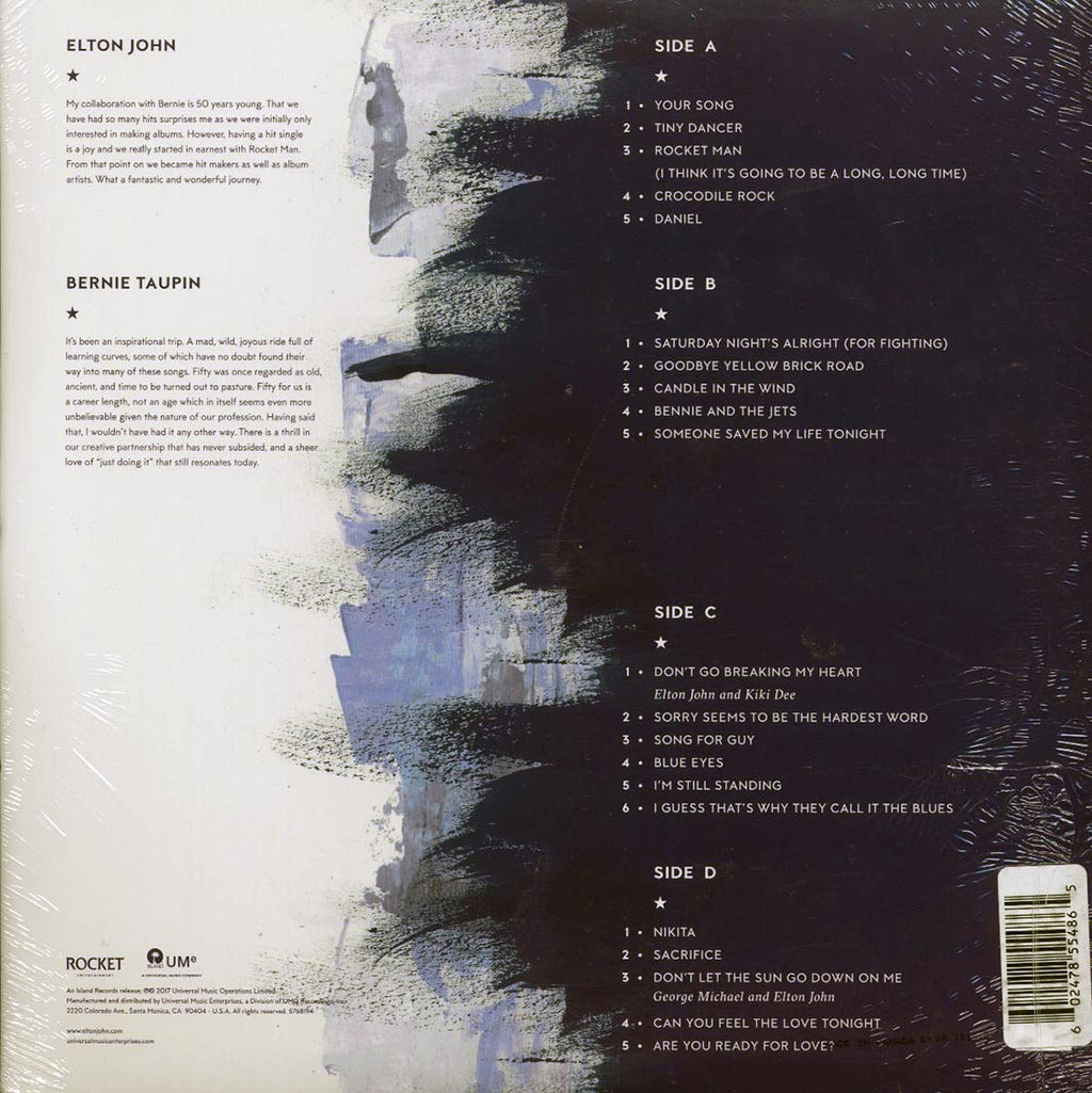 Elton John - Diamonds (ltd. ed.) (2xLP) (diamond blue vinyl) vinyl LP back cover