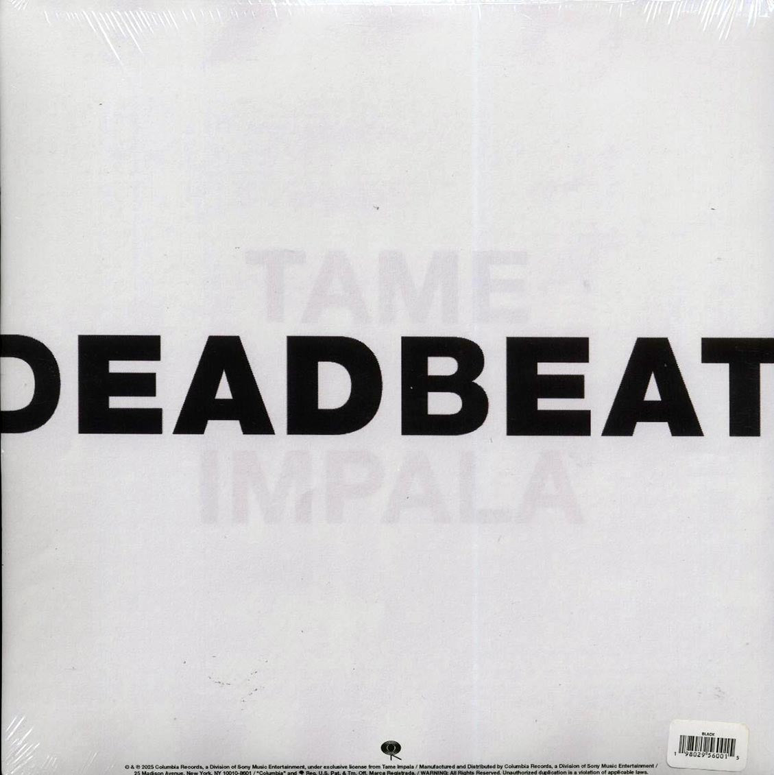 Tame Impala - Deadbeat (2xLP) vinyl LP back cover