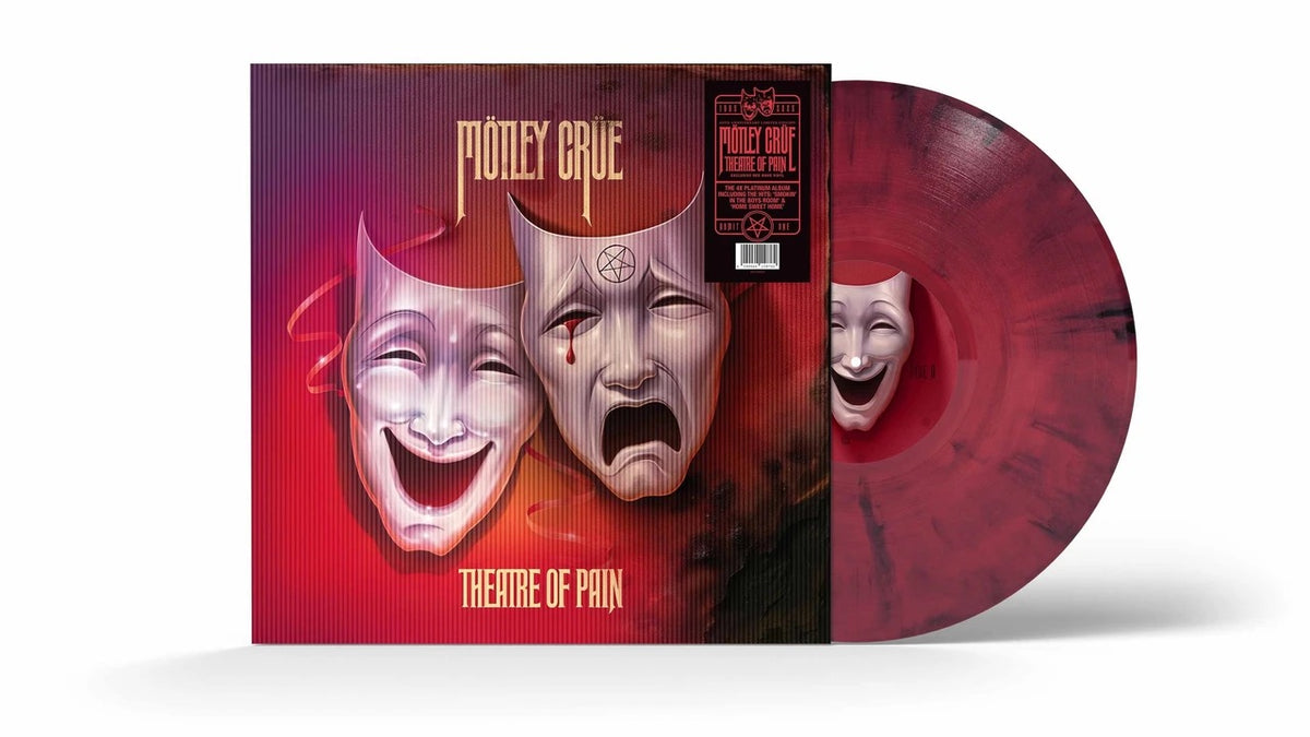 Motley Crue Theatre of Pain 40th anniversary red wave vinyl LP packaging