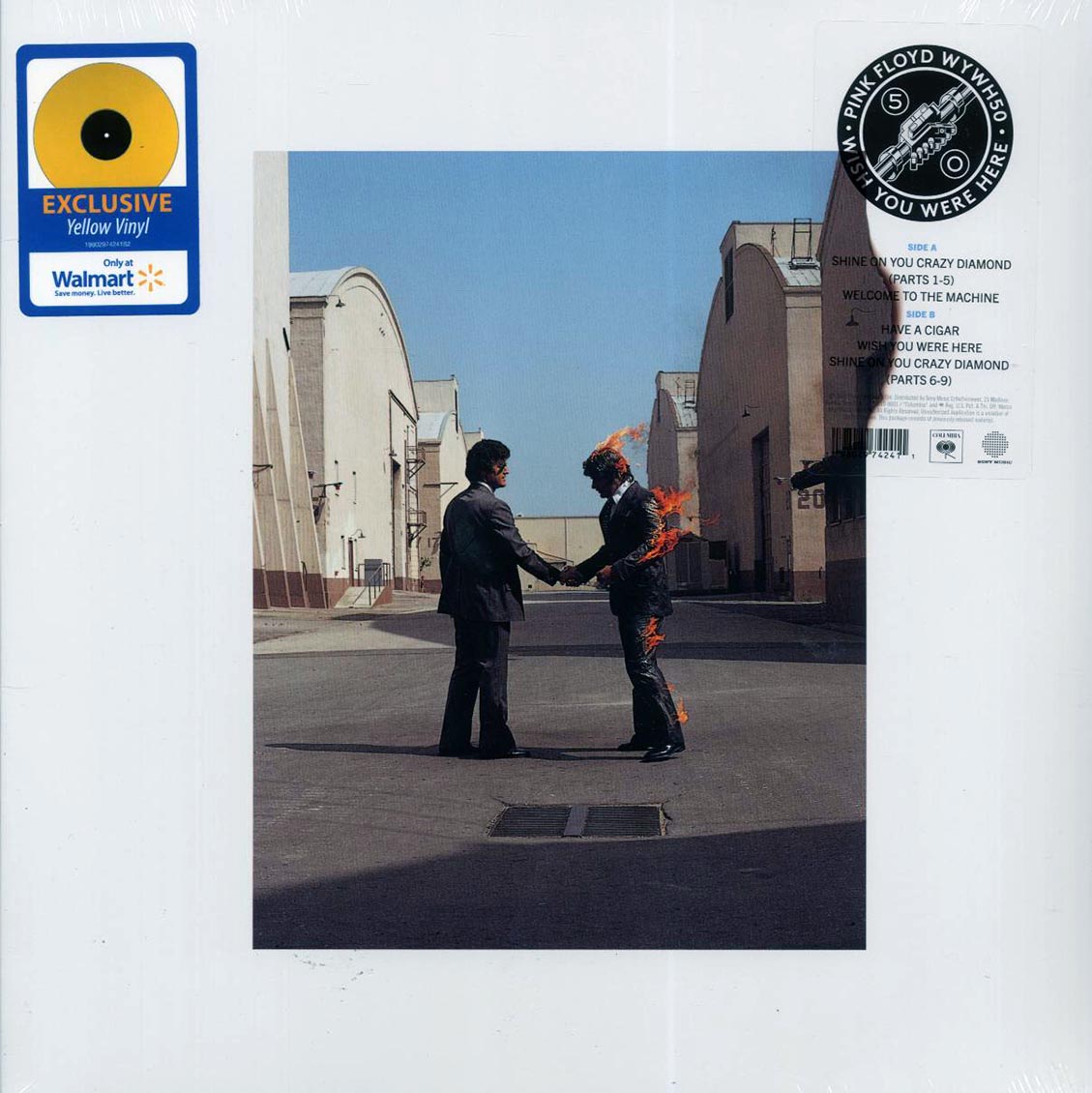 Pink Floyd - Wish You Were Here (50th Anniv. Ed.) (ltd. ed.) (yellow vinyl) (remastered) vinyl LP front cover
