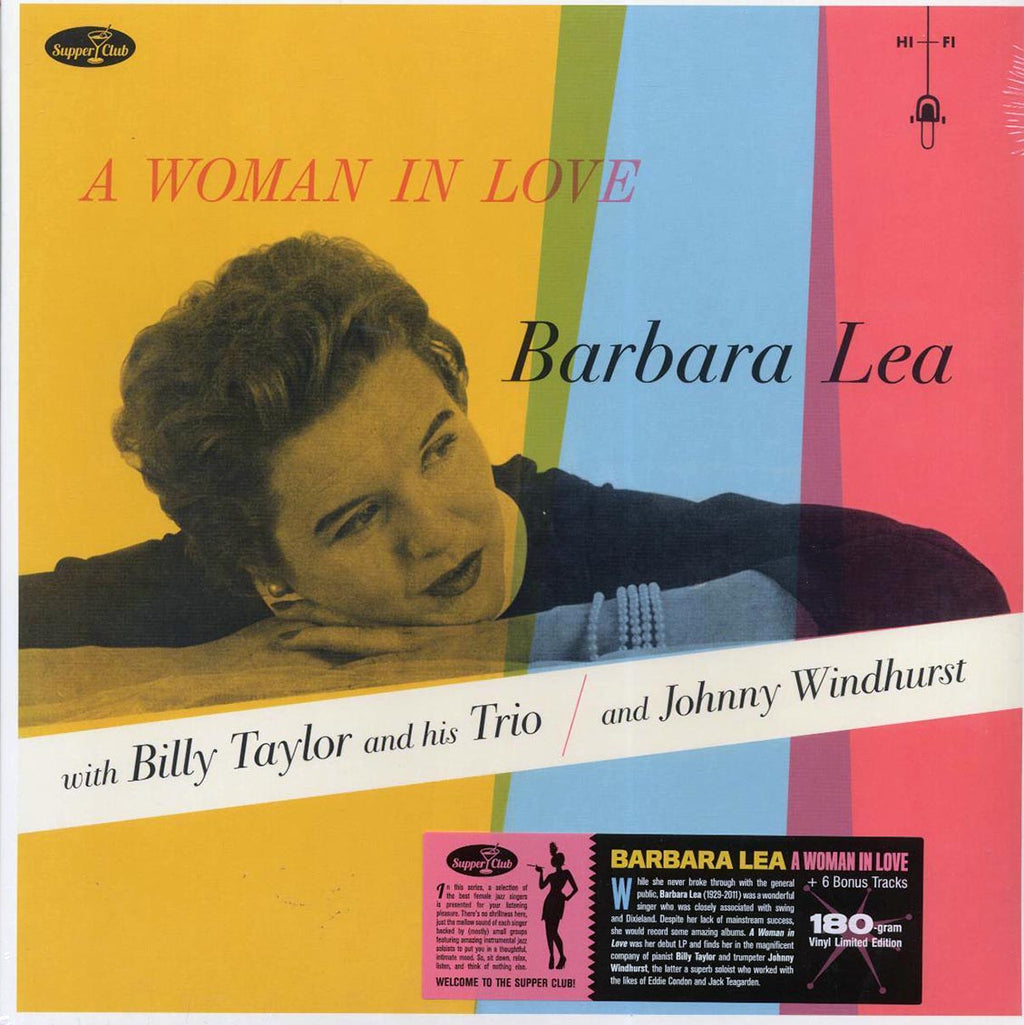 Barbara Lea, Billy Taylor And His Trio, Johnny Windhurst - A Woman In Love (+6 bonus tracks) (180g) vinyl LP front cover