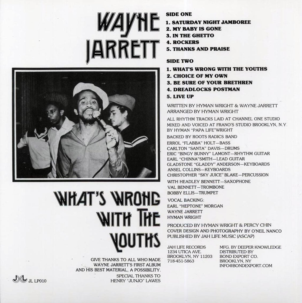 Wayne Jarrett - What's Wrong With The Youths vinyl LP back cover