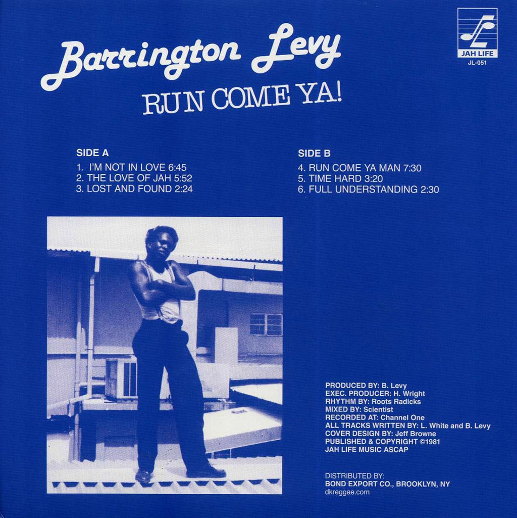 Barrington Levy - Run Come Ya vinyl LP back cover