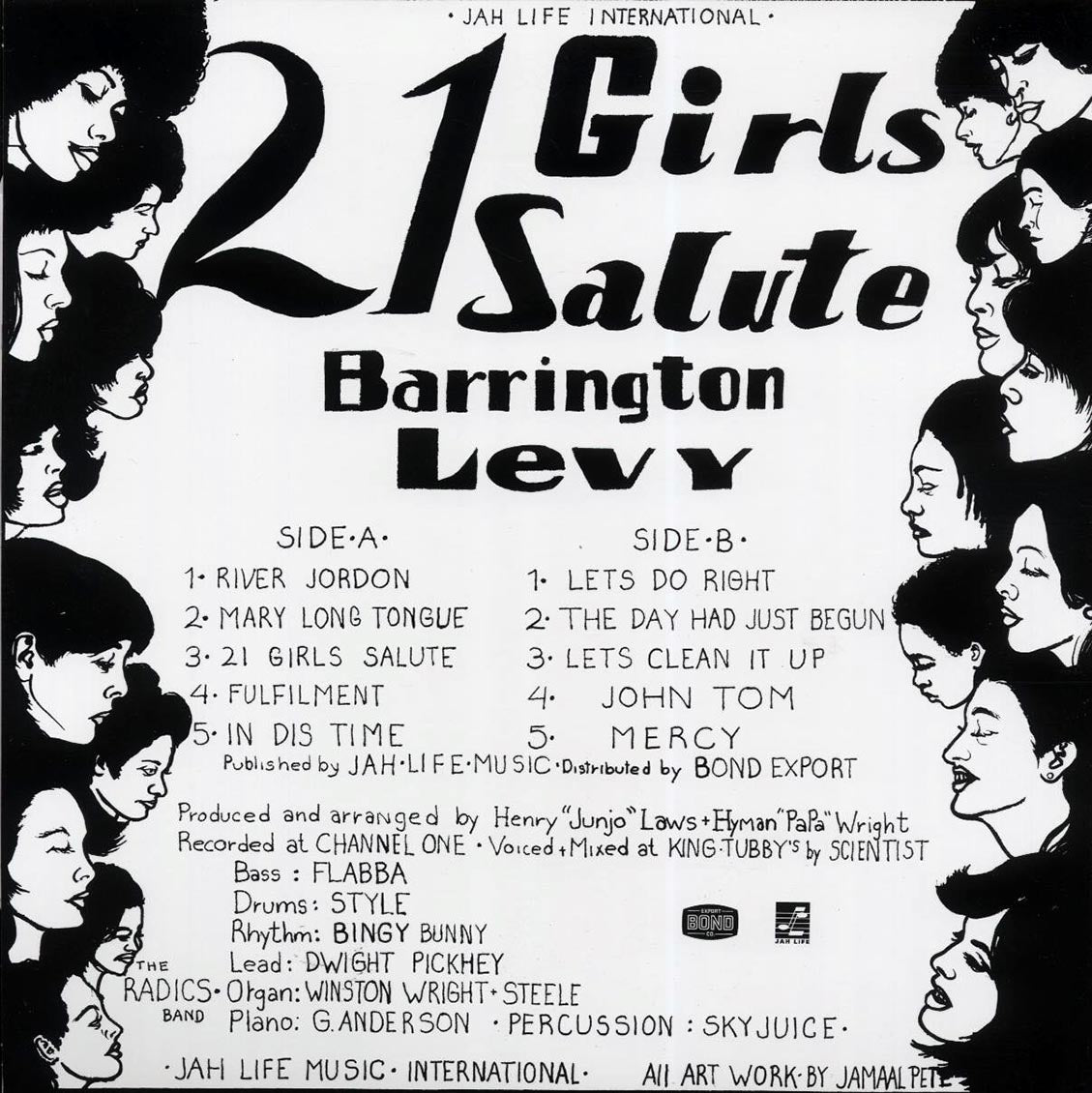 Barrington Levy - 21 Girls Salute vinyl LP back cover