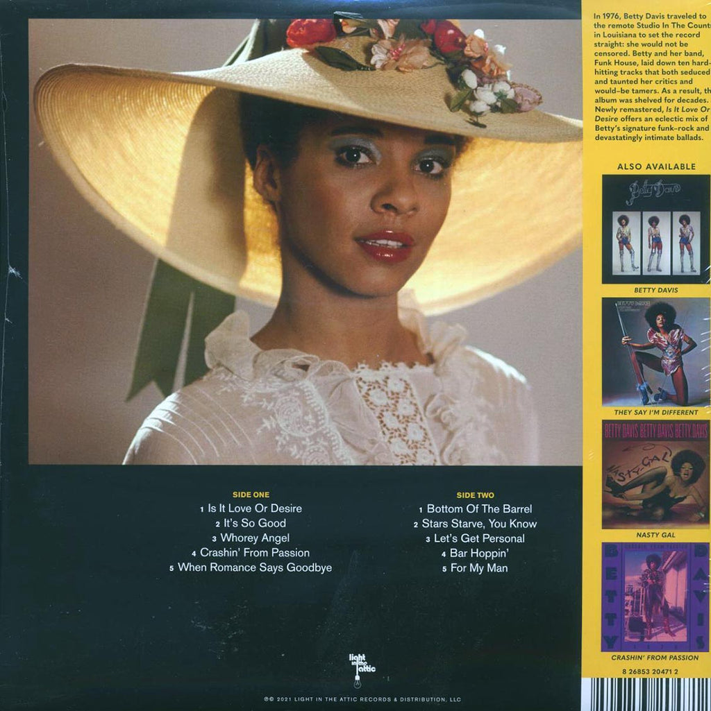 Betty Davis - Is It Love Or Desire (silver metallic vinyl) (RTI press) — back cover