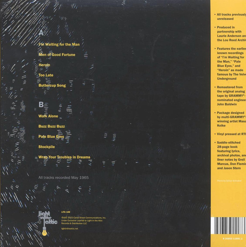 Lou Reed - Words & Music, May 1965 (yellow vinyl) (RTI press) vinyl LP back cover