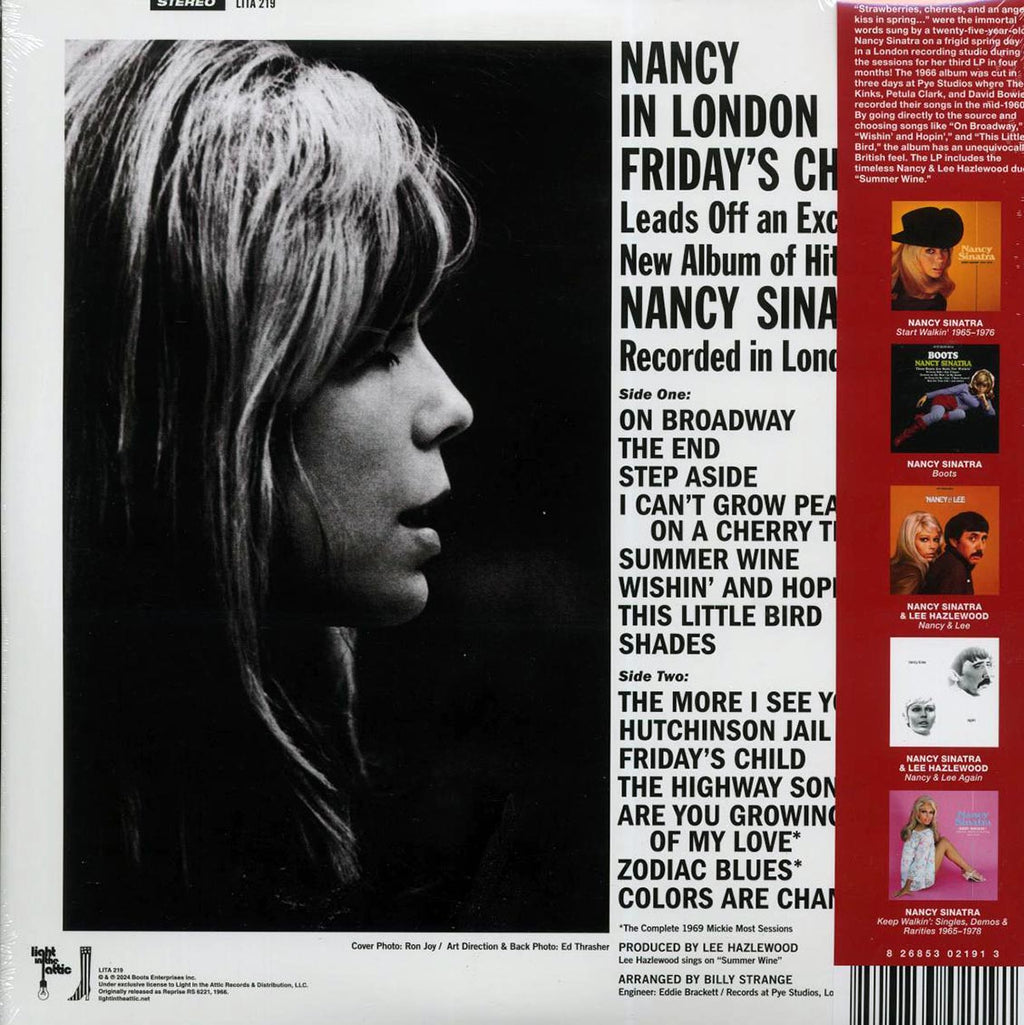 Nancy Sinatra - Nancy In London (+4 bonus tracks) (summer wine red vinyl) (RTI press) vinyl LP back cover