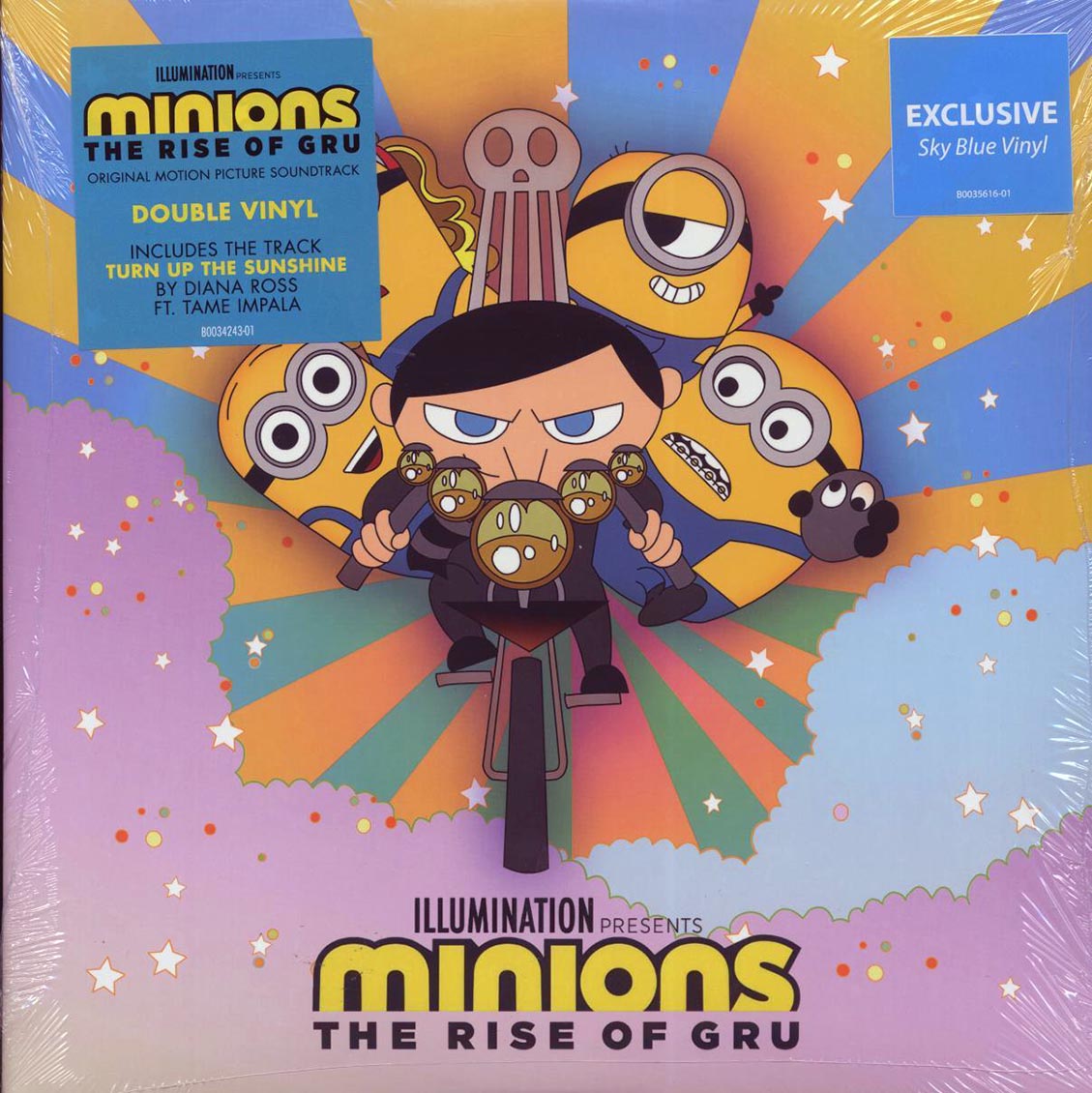 Diana Ross, Tame Impala, Brittany Howard, St. Vincent, Etc. - Minions: The Rise Of Gru: Original Motion Picture Soundtrack (2xLP) (sky blue) vinyl LP front cover