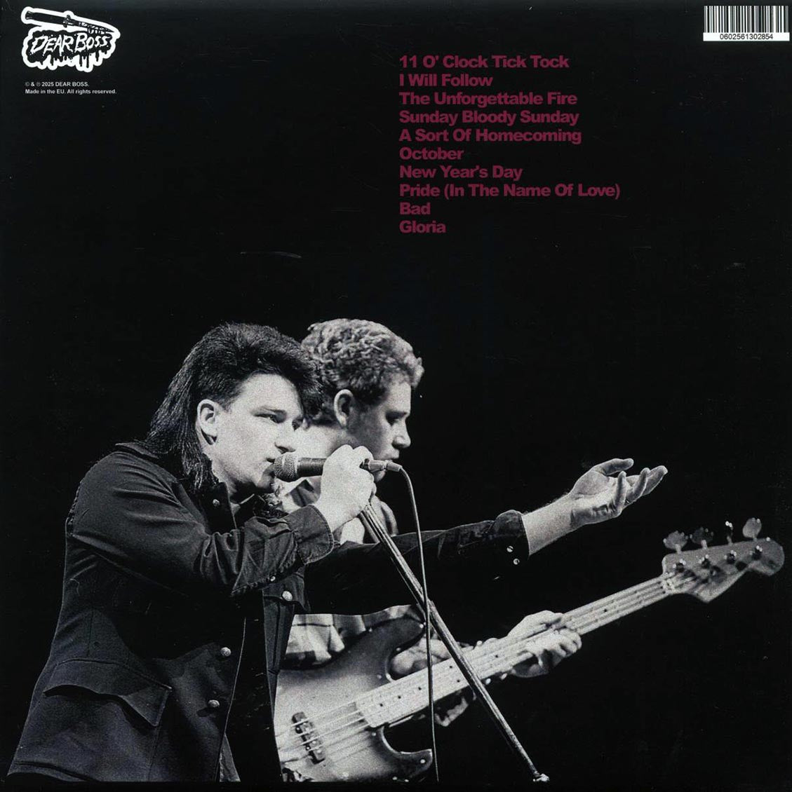 U2 - Bloody Bologna: Live At Teatro Tenda, Feb. 5 1985 vinyl LP back cover