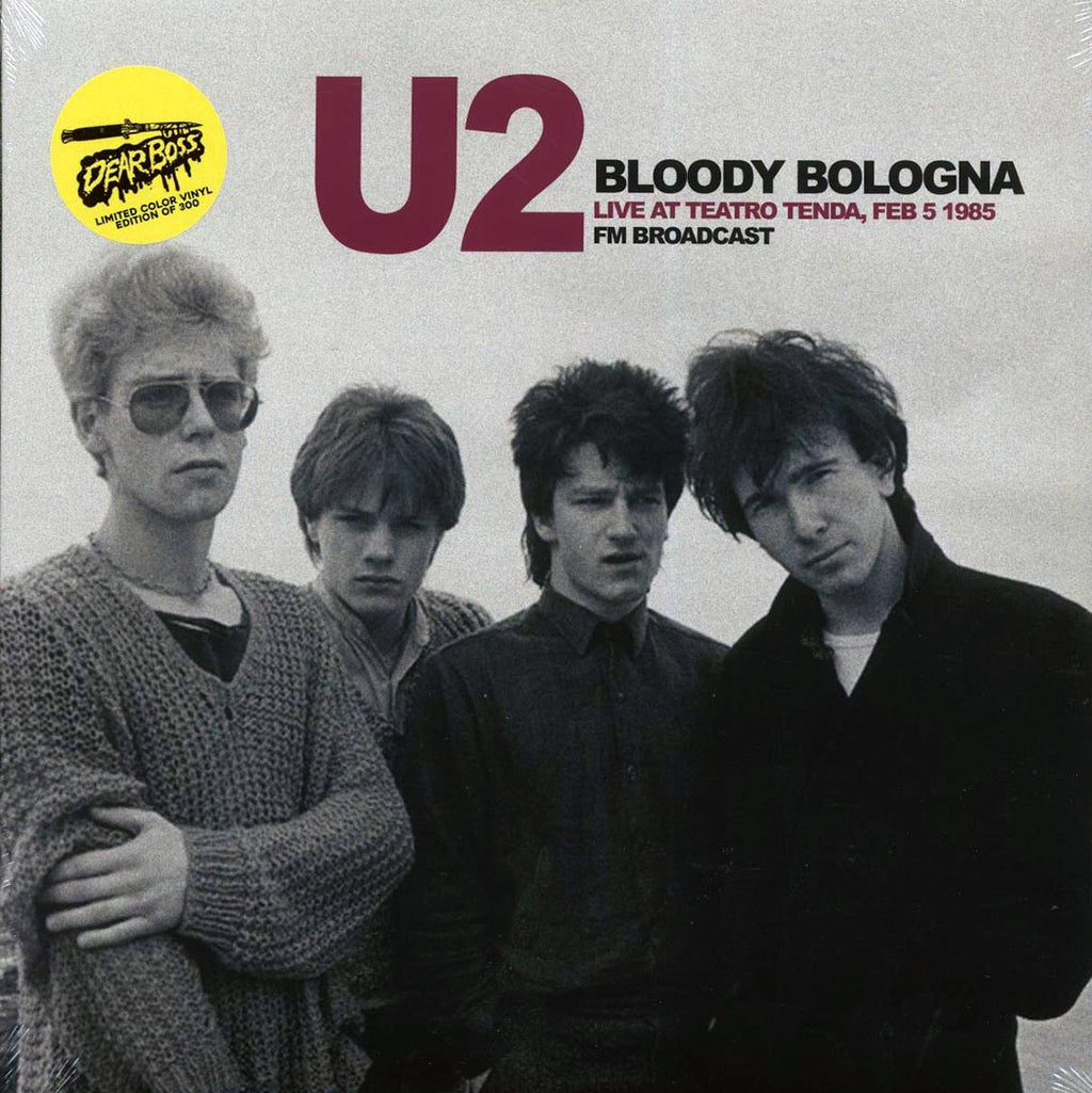 U2 - Bloody Bologna: Live At Teatro Tenda, Feb. 5 1985 (ltd. 300 copies made) (black marble) vinyl LP front cover