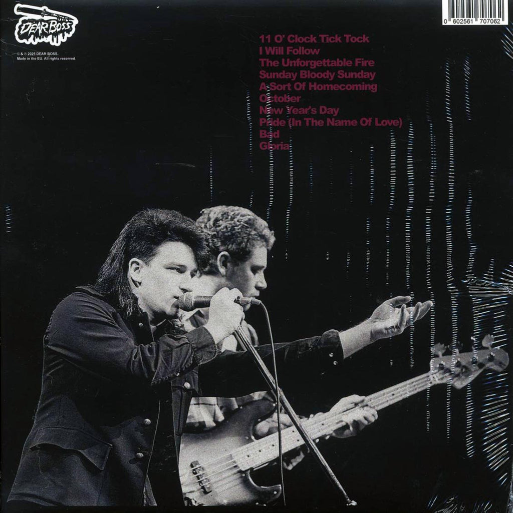 U2 - Bloody Bologna: Live At Teatro Tenda, Feb. 5 1985 (ltd. 300 copies made) (black marble) vinyl LP back cover