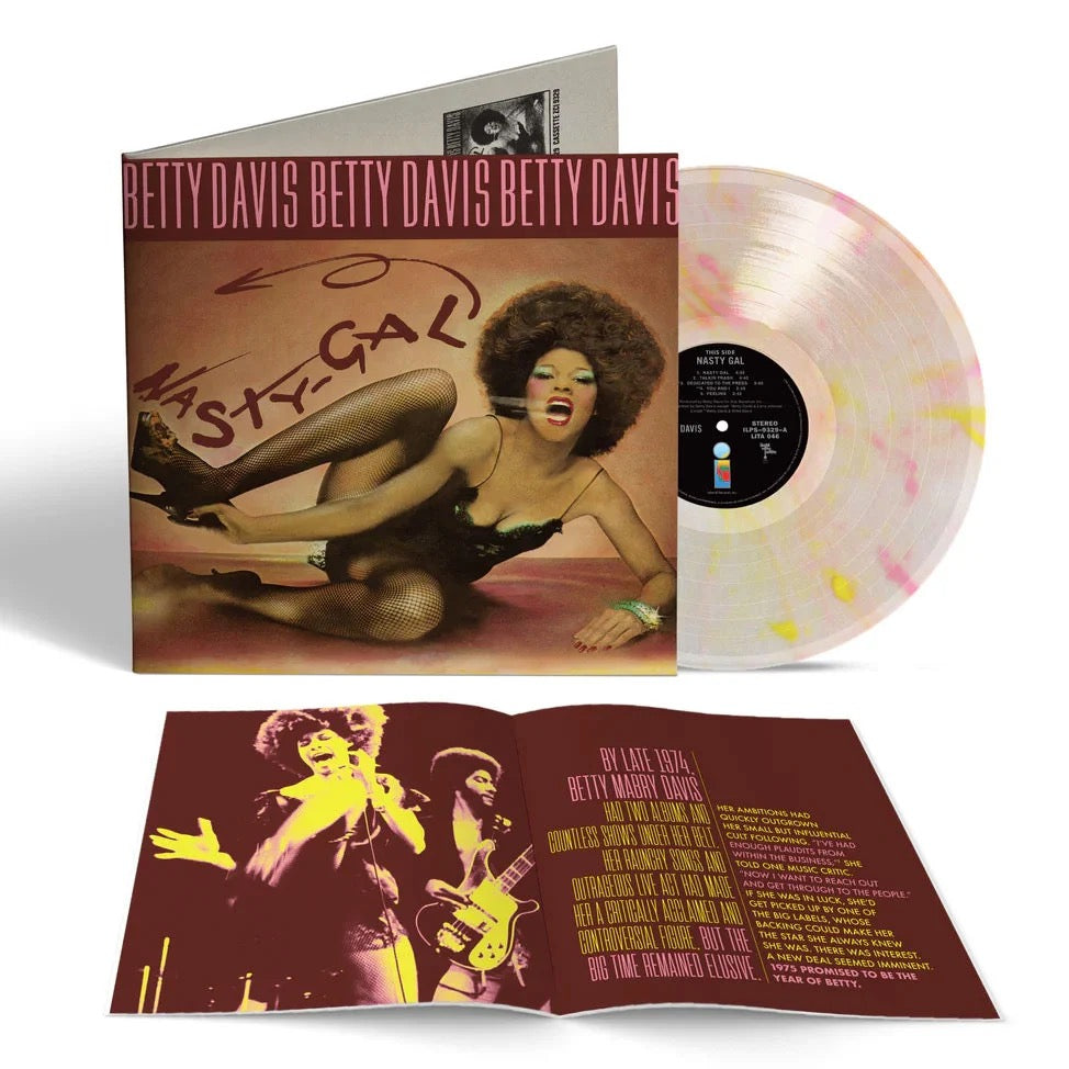 Betty Davis Nasty Gal clear vinyl with yellow and pink splatter LP packaging