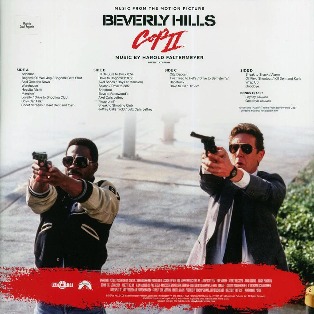 Harold Faltermeyer - Beverly Hills Cop II: Music From The Motion Picture (ltd. ed.) (2xLP) (splatter vinyl) vinyl LP back cover