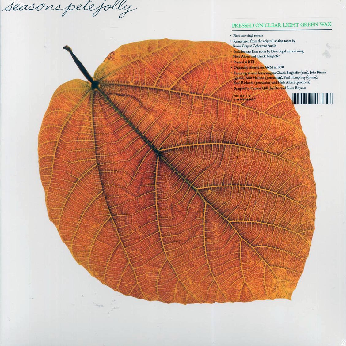 Pete Jolly - Seasons (green vinyl) (RTI press) vinyl LP front cover