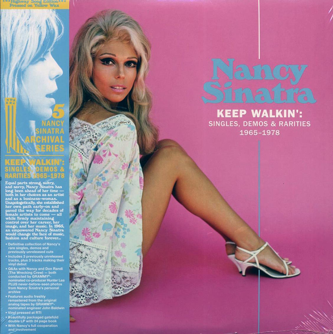 Nancy Sinatra - Keep Walkin': Singles, Demos & Rarities 1965-1978 (2xLP) (yellow vinyl) (RTI press) vinyl LP front cover