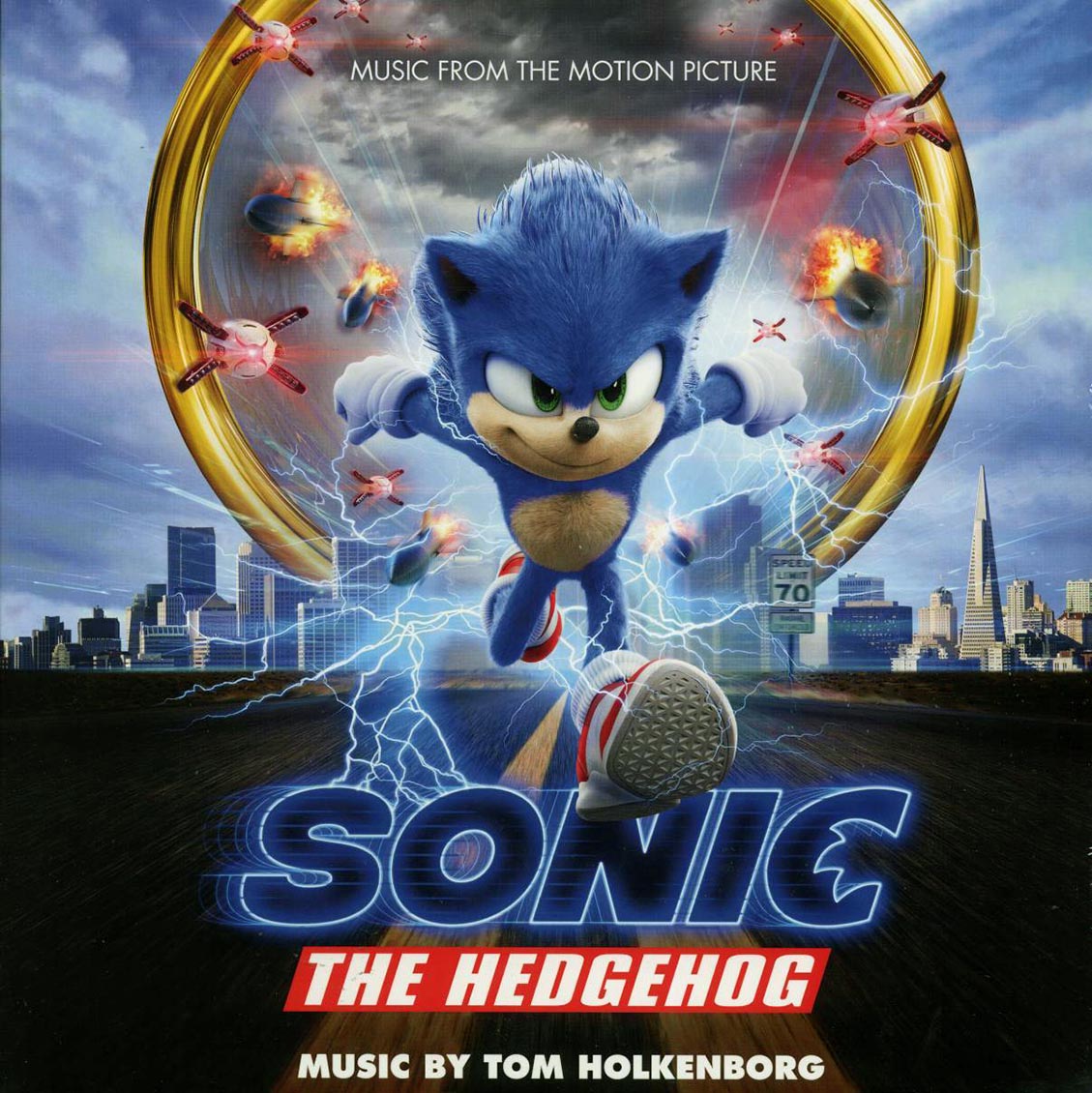 Tom Holkenborg - Sonic The Hedgehog: Music From The Motion Picture (ltd. 300 copies made) (blue/clear/white splatter vinyl) vinyl LP front cover