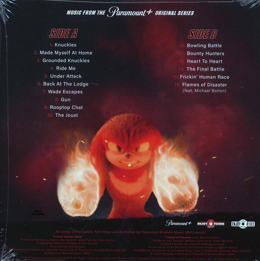 Tom Howe - Knuckles: Music From The Paramount+ Original Series (ltd. 300 copies made) (red/white vinyl) vinyl LP back cover