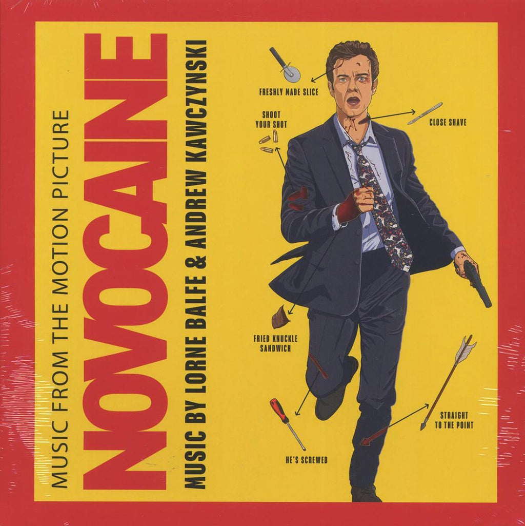 Lorne Balfe, Andrew Kawczynski - Novocaine: Music From The Motion Picture (ltd. 300 copies made) (red/yellow vinyl) vinyl LP front cover