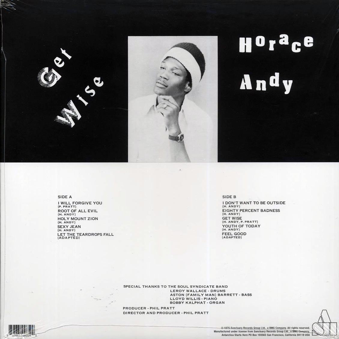 Horace Andy - Get Wise vinyl LP back cover