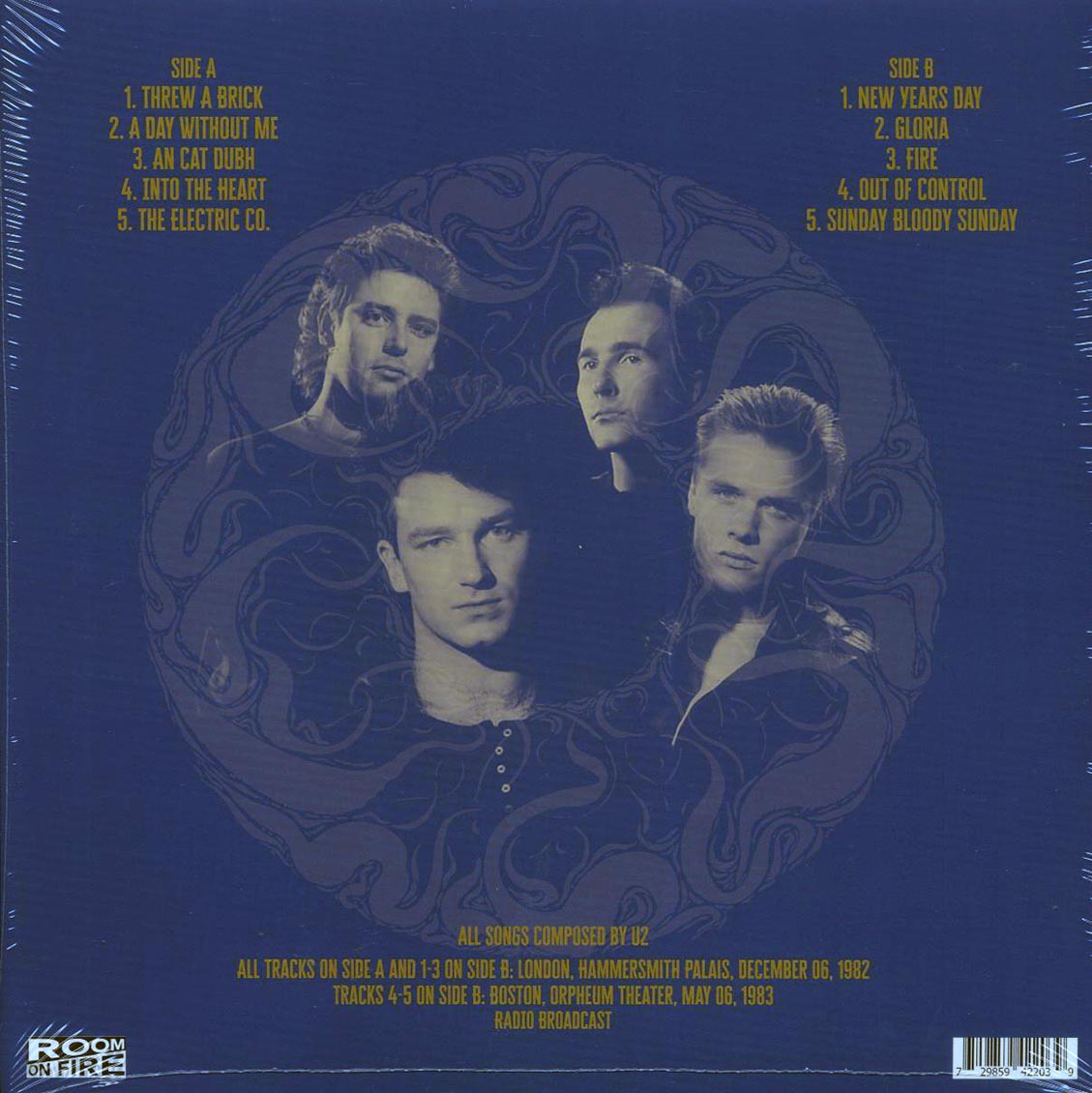 U2 - More Than Love: Unreleased Live Collection 1980 Volume 1 vinyl LP back cover