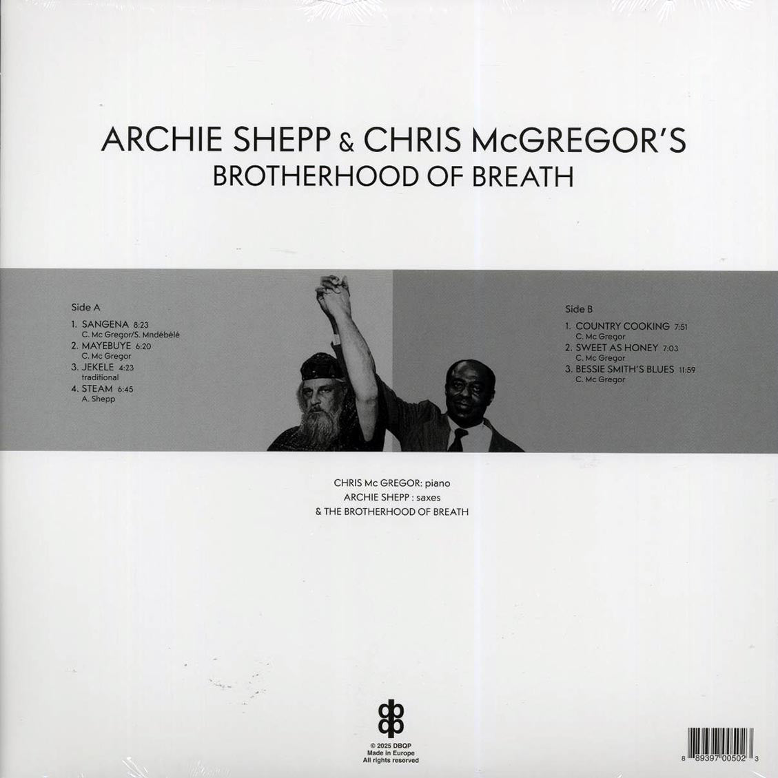 Archie Shepp, Chris McGregor's Brotherhood Of Breath - Live In France, March 18, 1989 vinyl LP back cover