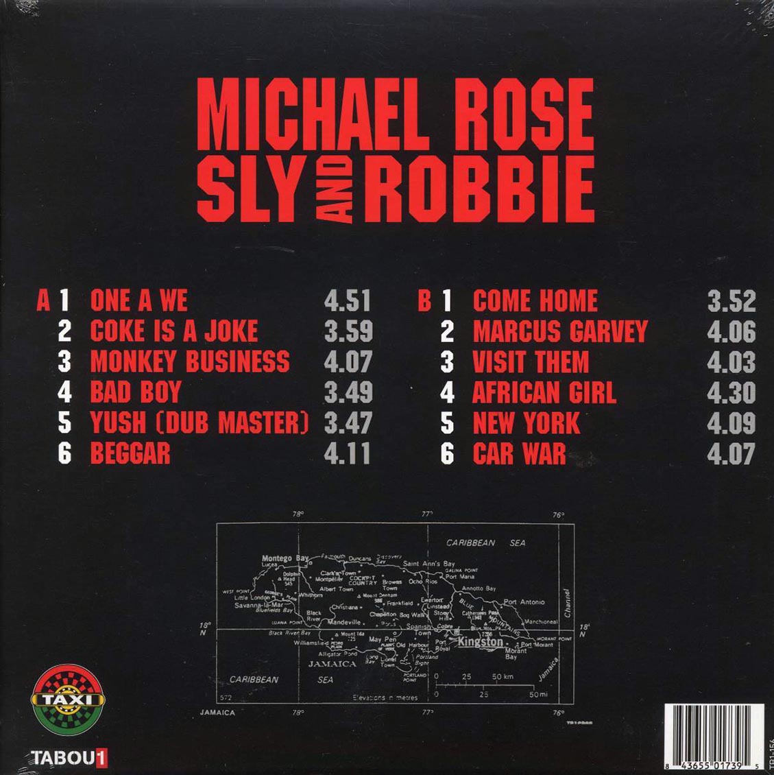 Michael Rose, Sly & Robbie - X Uhuru vinyl LP back cover