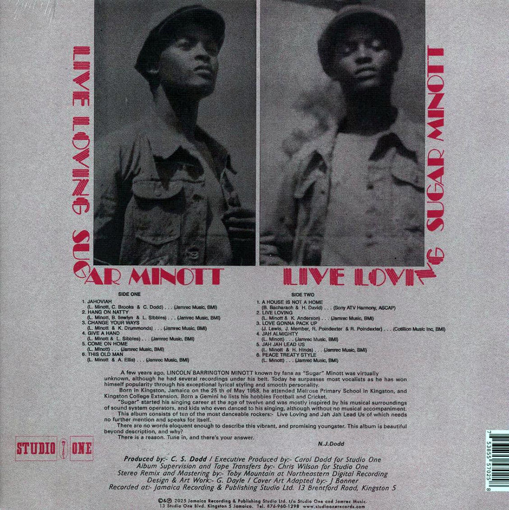Sugar Minott - Live Loving (+2 bonus tracks) vinyl LP back cover