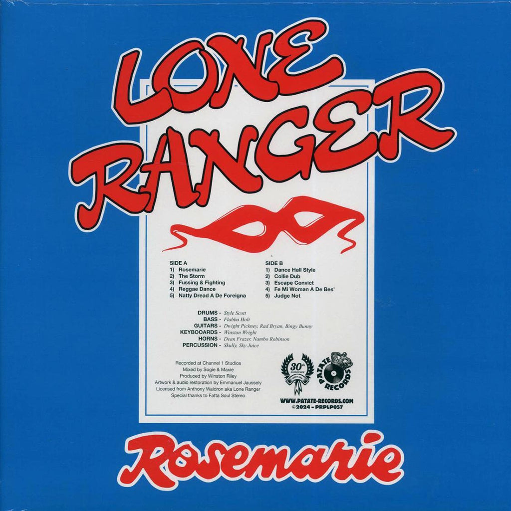 Lone Ranger - Rosemarie vinyl LP back cover