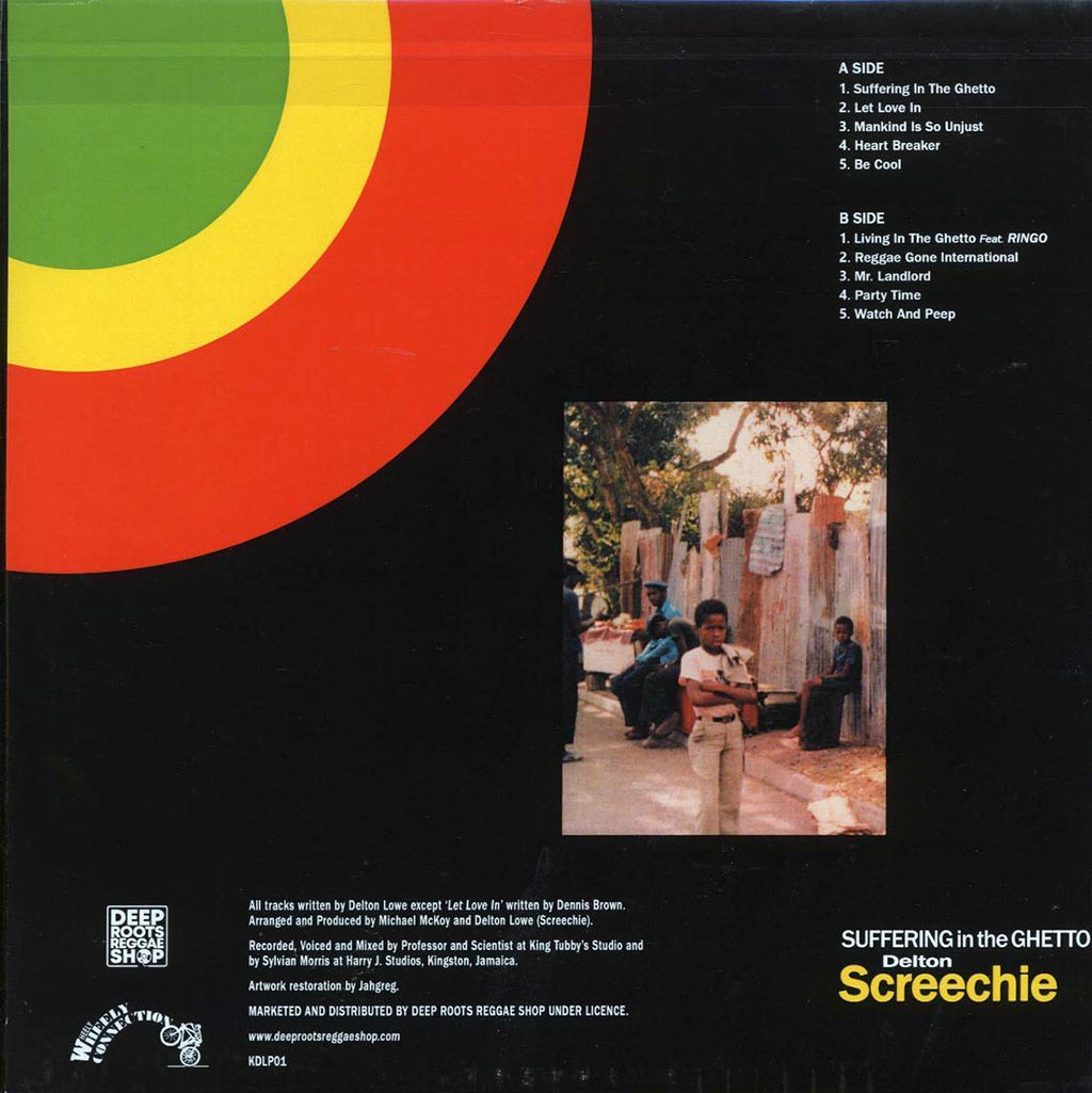 Delton Screechie - Suffering In The Ghetto vinyl LP back cover