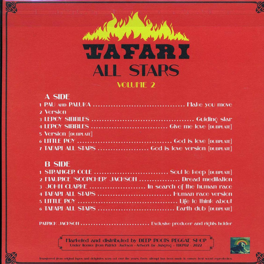 Little Roy, Leroy Sibbles, John Clarke, Tafari All Stars, Etc. - Rarities From The Vault Volume 2: Early Recordings And Dubplates vinyl LP back cover