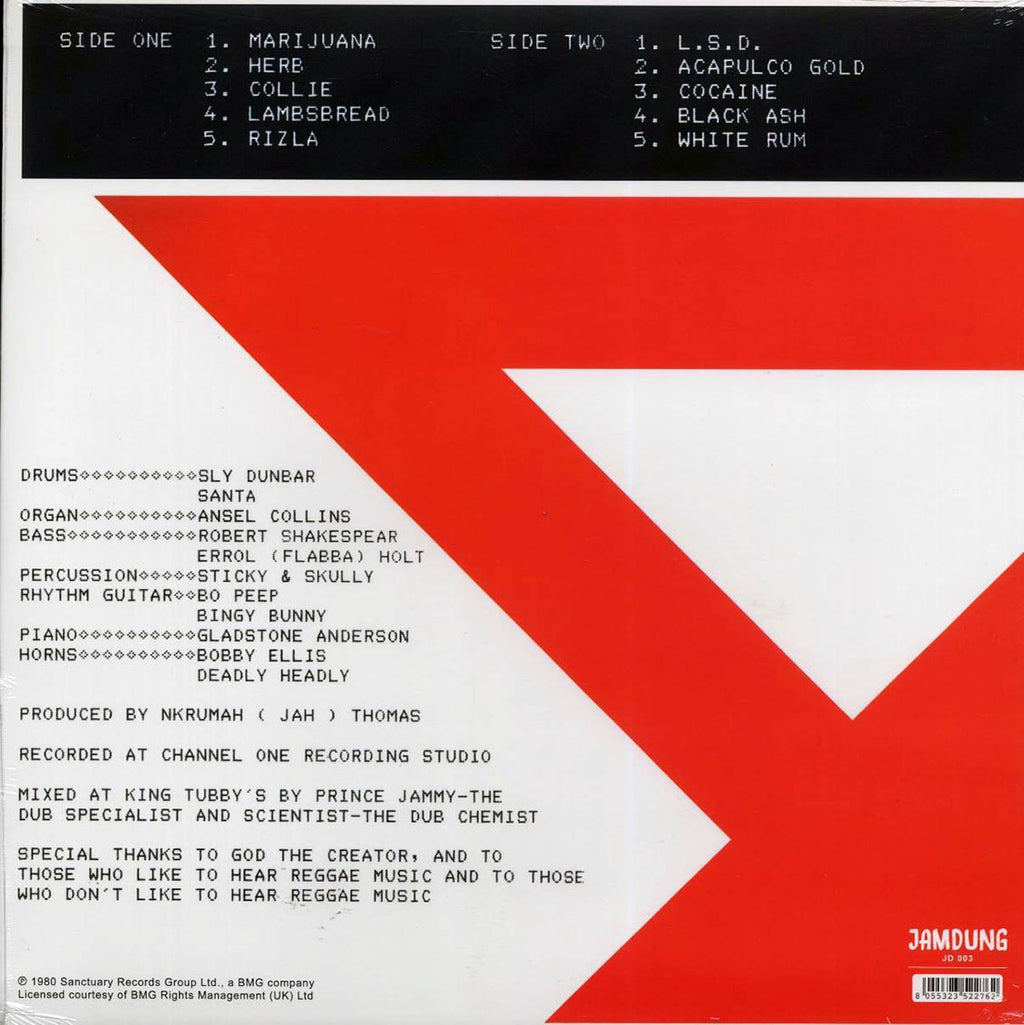 Sly & The Revolutionaries, Jah Thomas - Black Ash Dub vinyl LP back cover