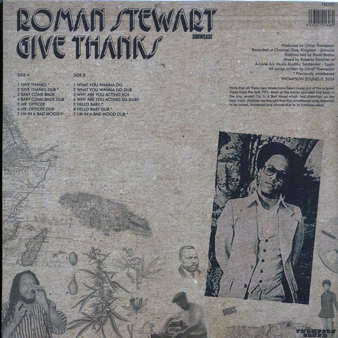 Roman Stewart - Give Thanks vinyl LP back cover