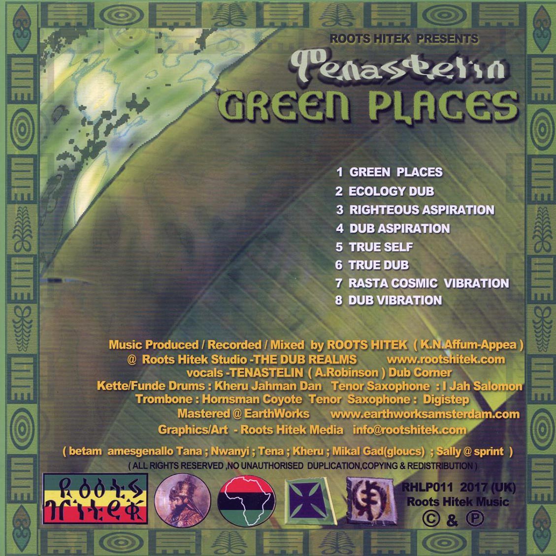 Tena Stelin - Green Places vinyl LP back cover