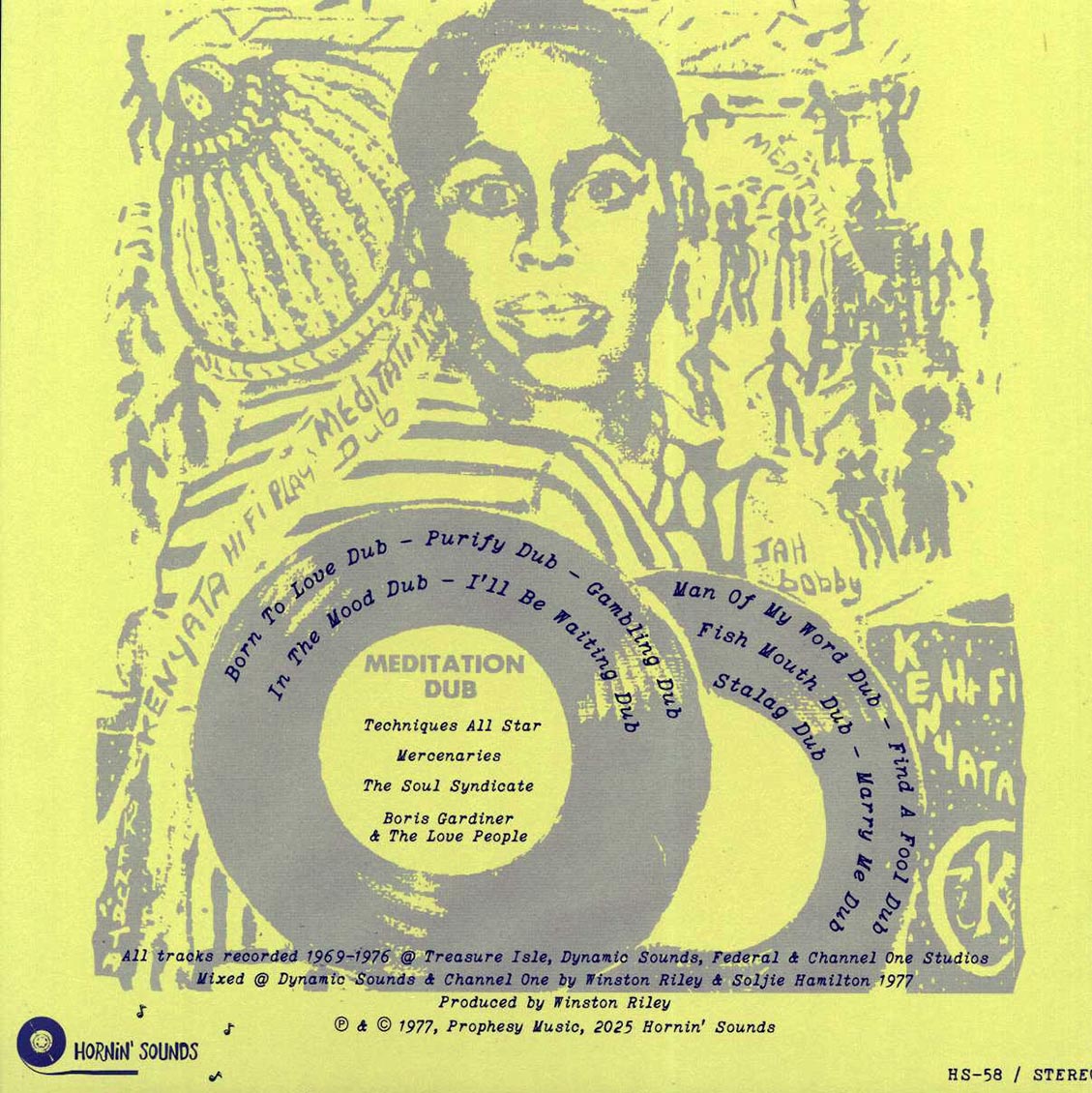 Techniques All Stars, The Mercenaries, Soul Syndicate, Boris Gardiner & The Love People - Meditation Dub vinyl LP back cover