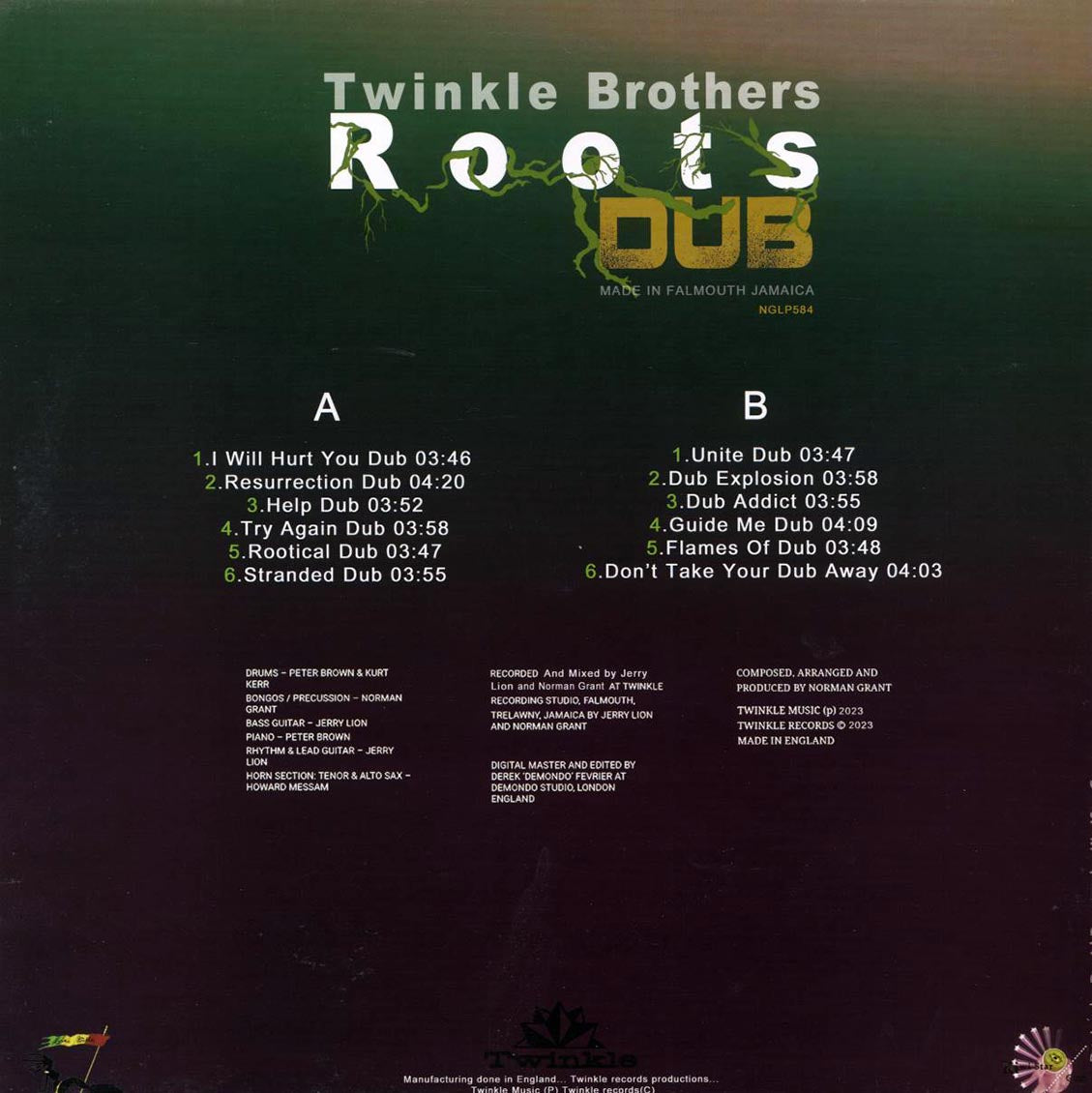 Twinkle Brothers - Roots Dub vinyl LP back cover