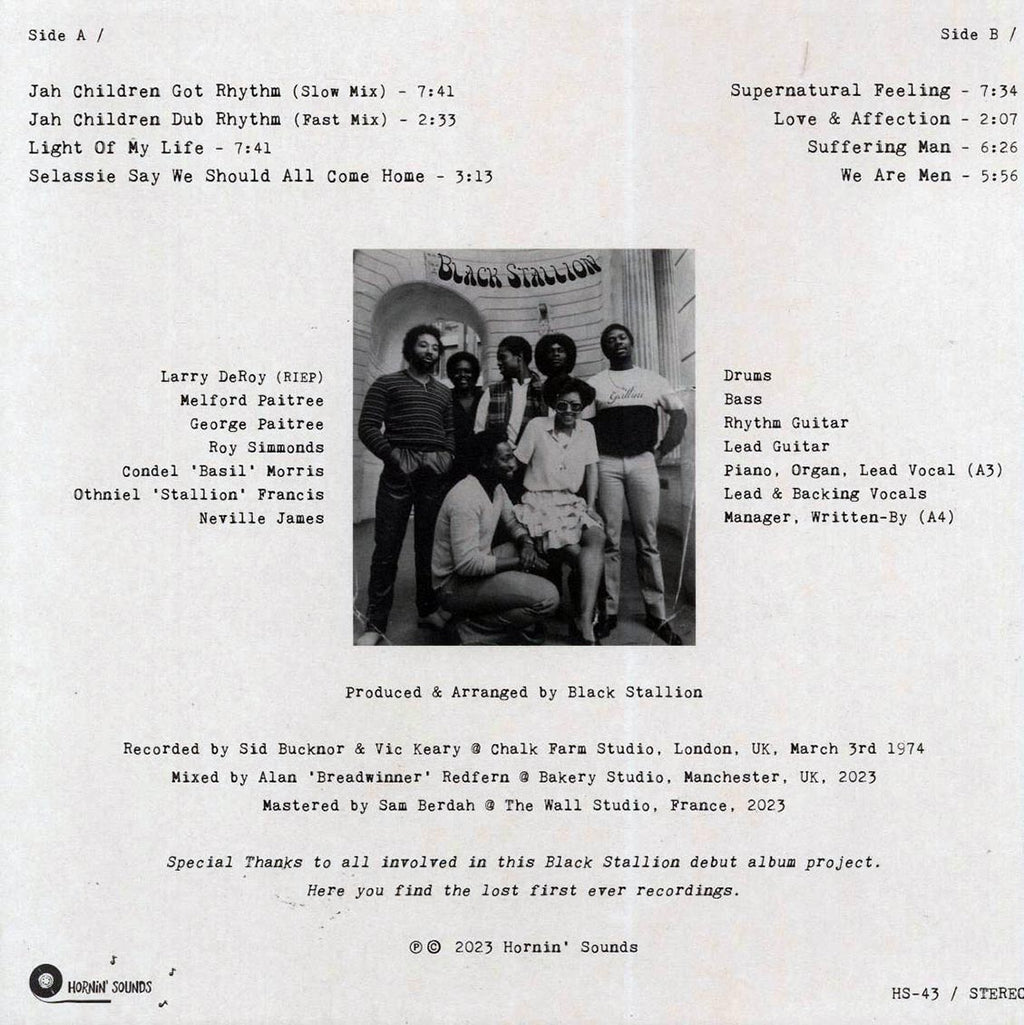 Black Stallion - We Are Men vinyl LP back cover