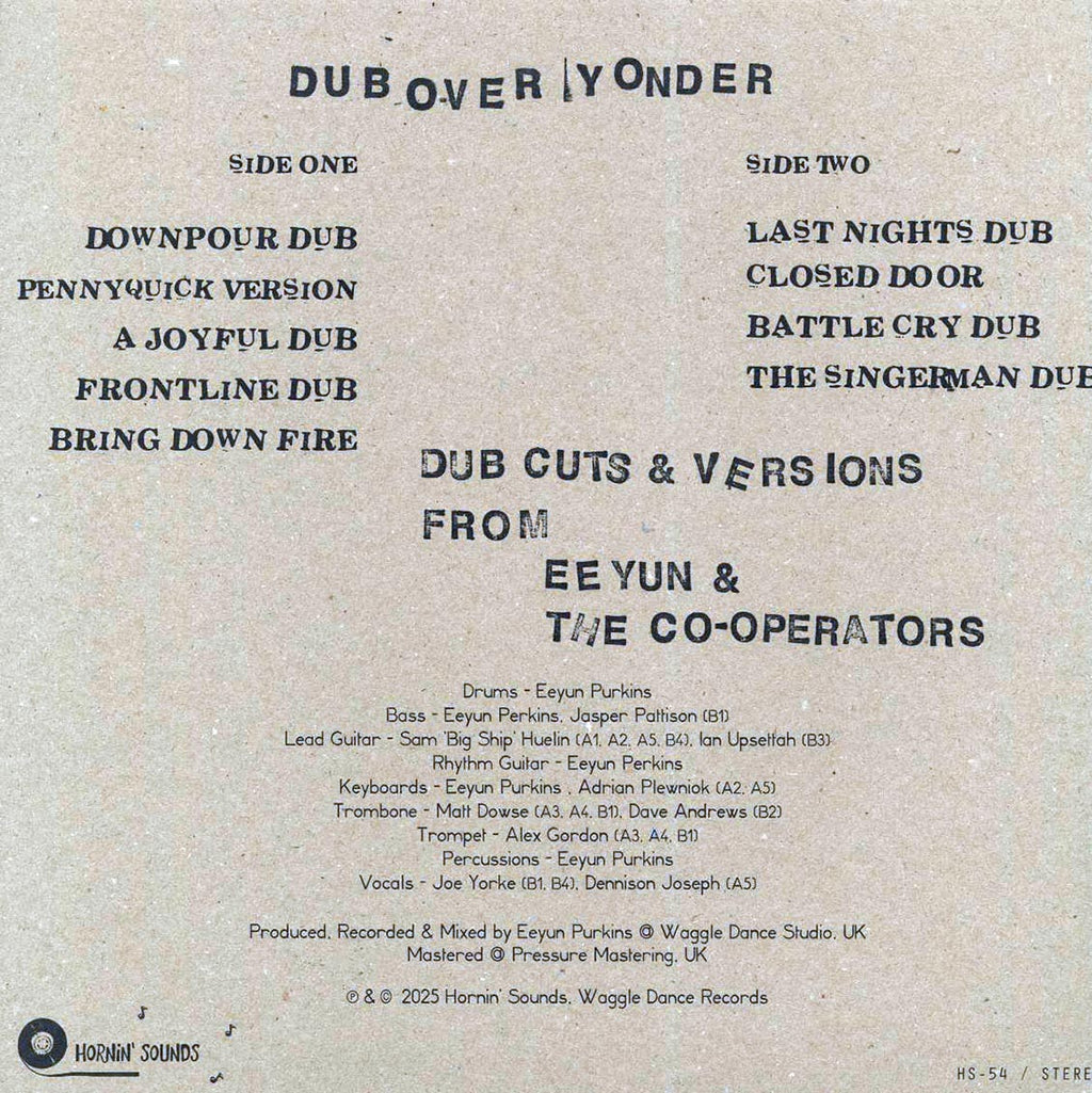 Eeyun & The Co-operators - Dub Over Yonder vinyl LP back cover