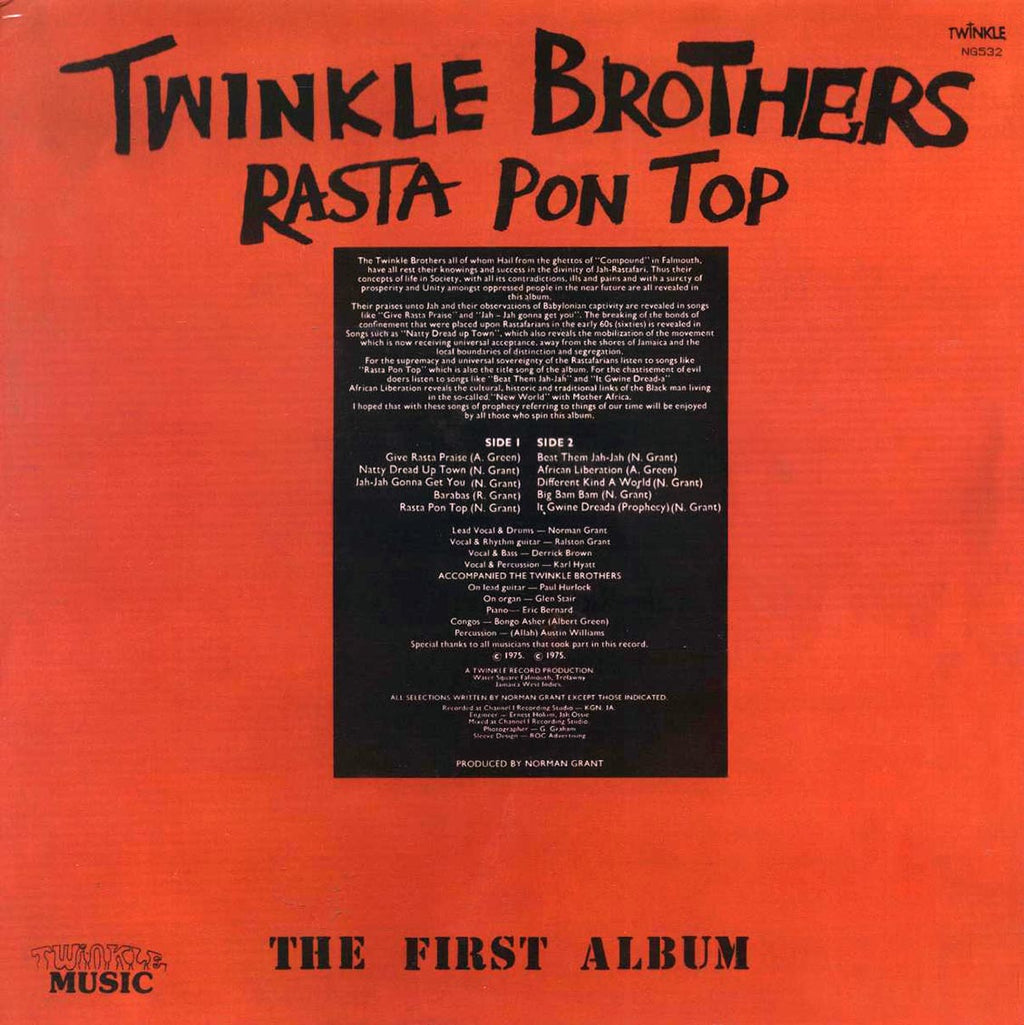 Twinkle Brothers - Rasta Pon Top: The First Album vinyl LP back cover