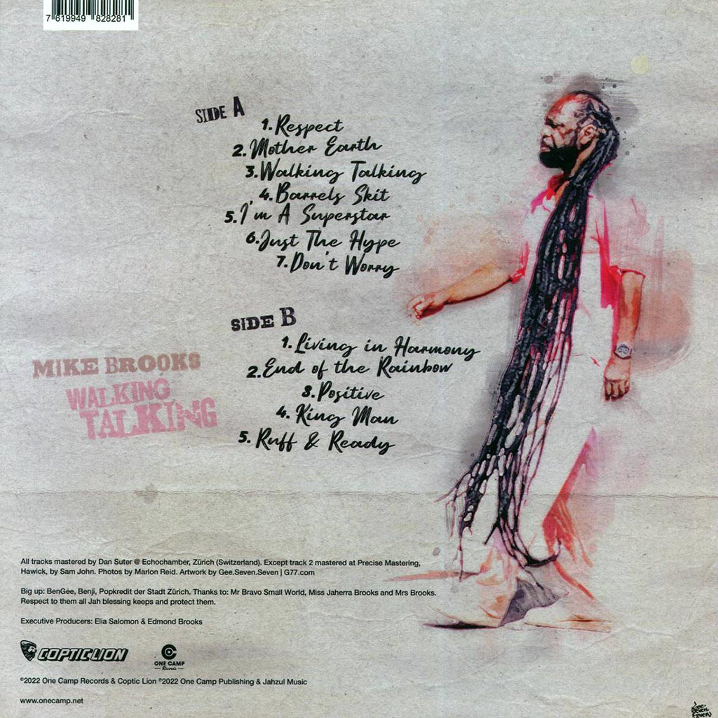 Mike Brooks - Walking Talking vinyl LP back cover