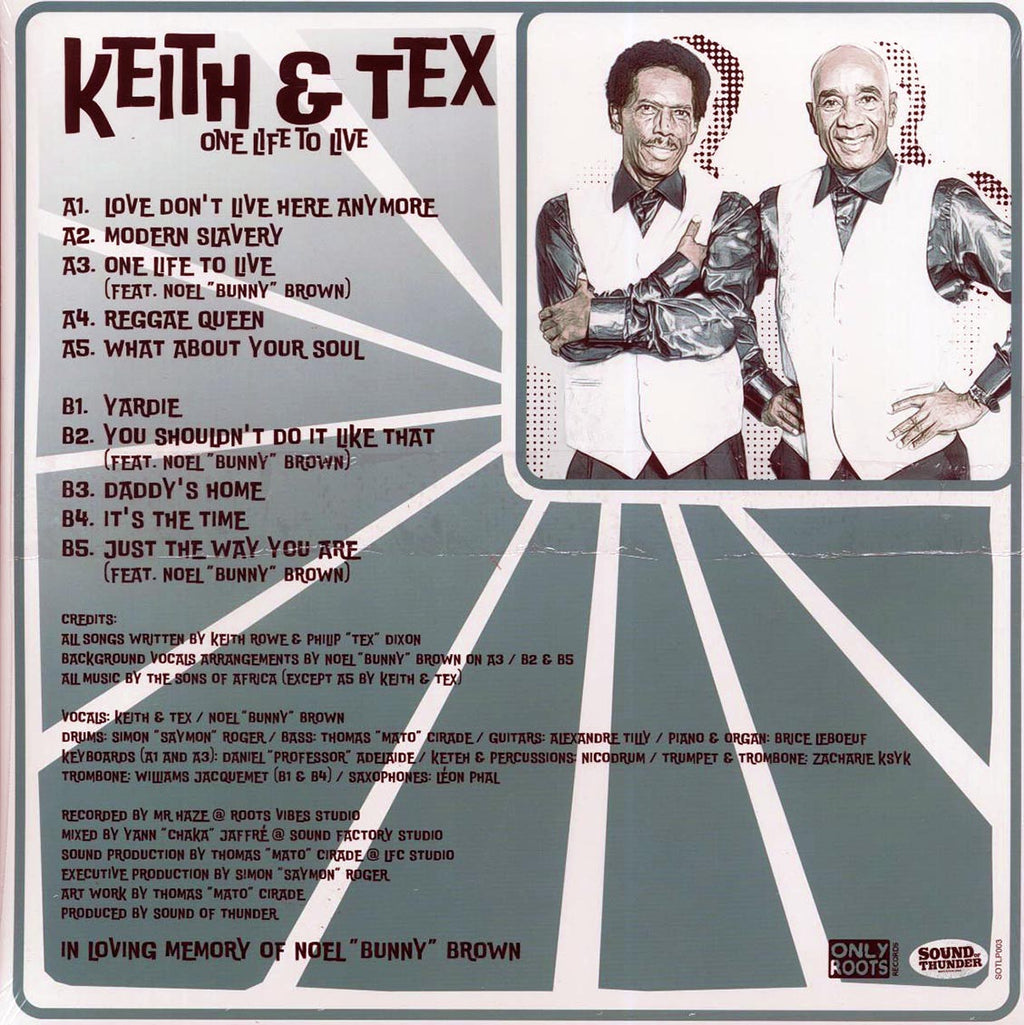 Keith & Tex - One Life To Live vinyl LP back cover