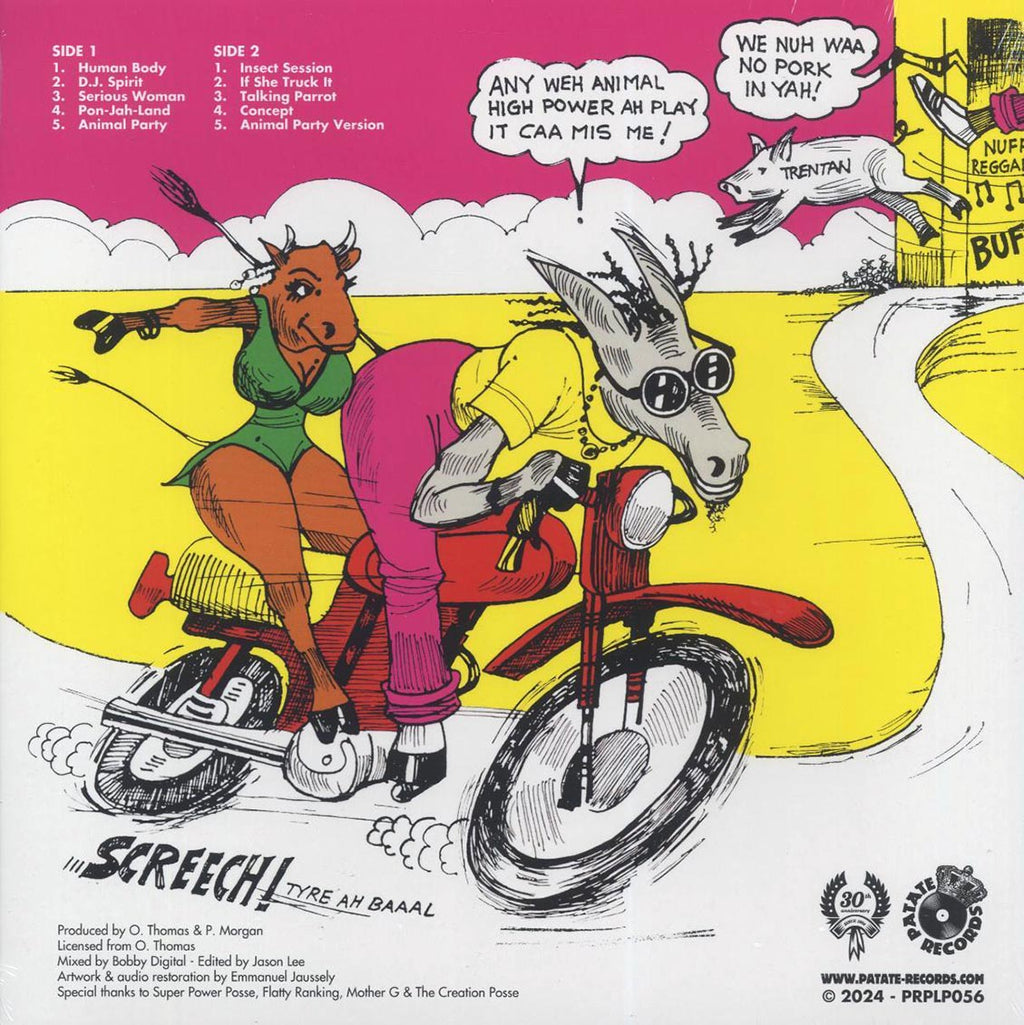 Papa San - Animal Party vinyl LP back cover