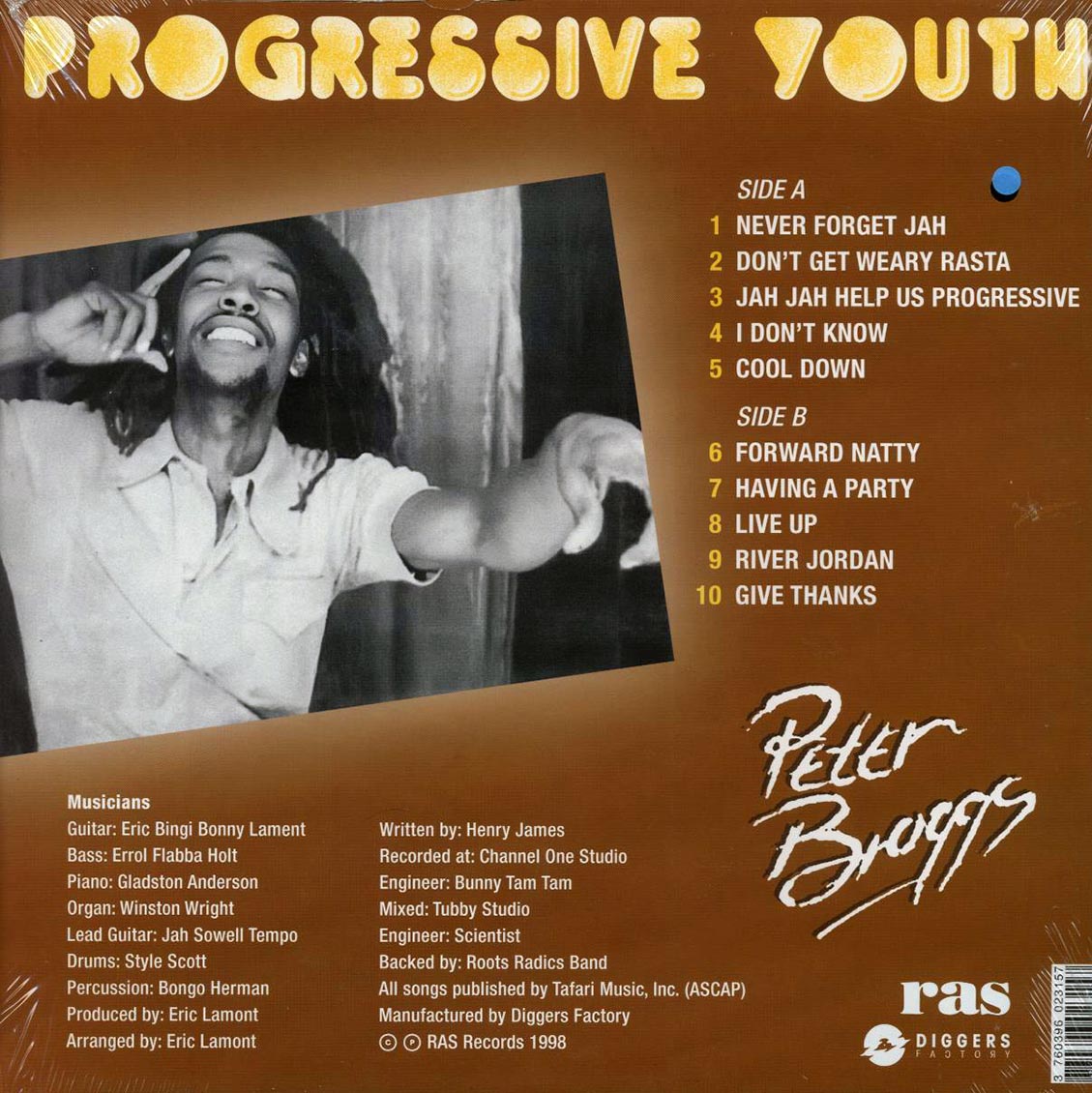 Peter Broggs - Progressive Youth (180g) (remastered) vinyl LP back cover
