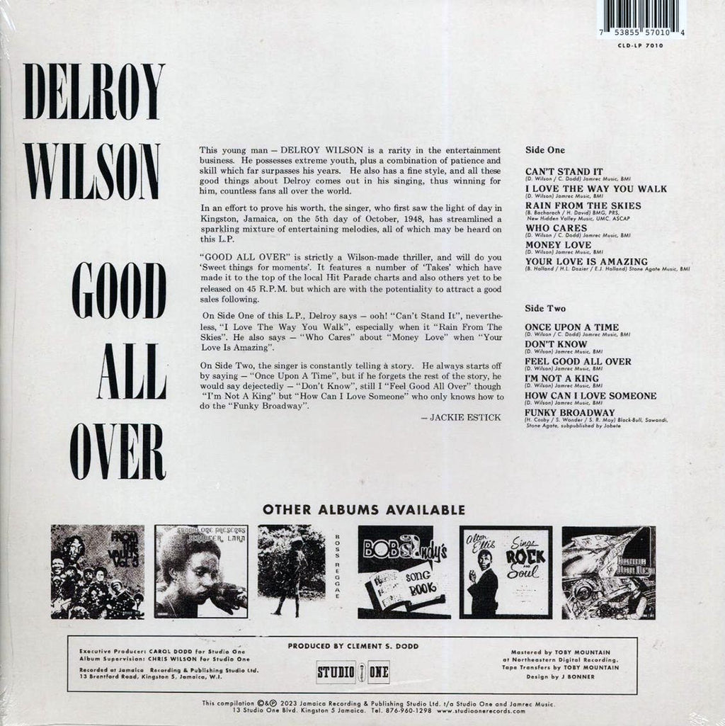 Delroy Wilson - Good All Over vinyl LP back cover