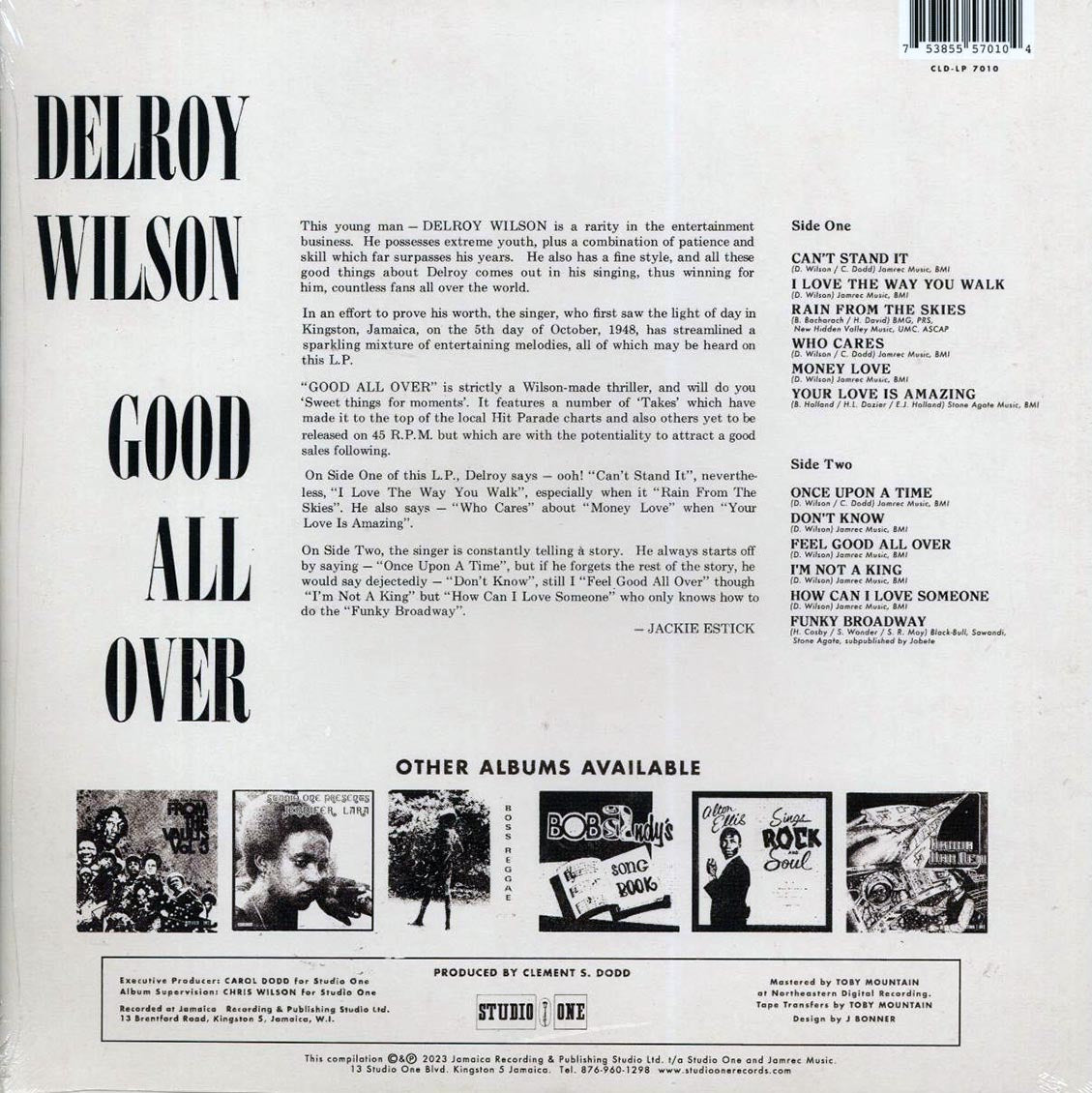 Delroy Wilson - Good All Over vinyl LP back cover